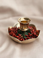 Vintage Brass Scallop Candlestick Holder