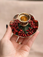 Vintage Brass Scallop Candlestick Holder