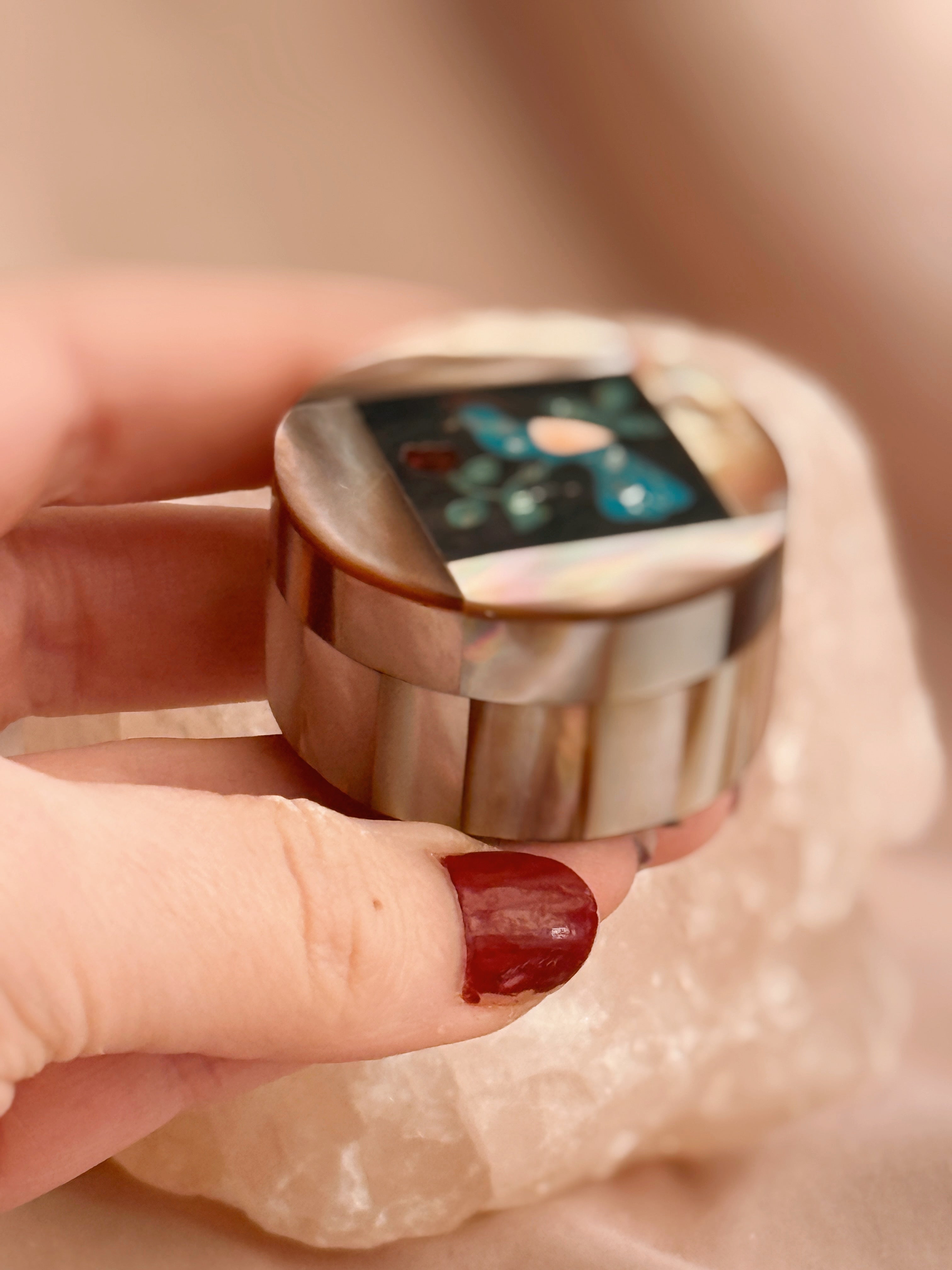 Vintage Mother of Pearl Pill Box