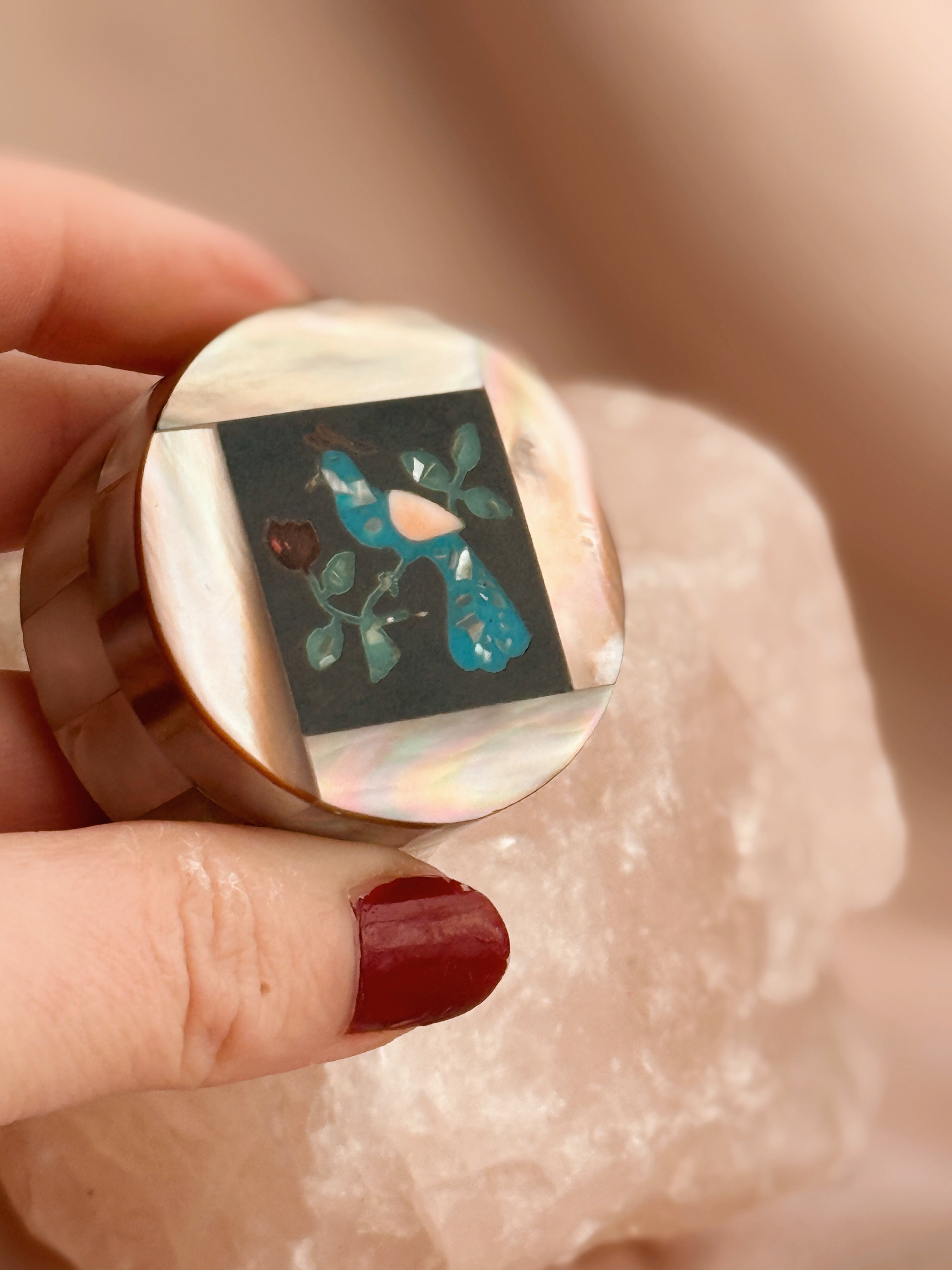 Vintage Mother of Pearl Pill Box