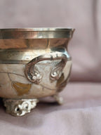 Vintage Brass + Enamel Cauldron