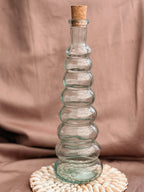 Vintage Tall Ribbed Glass Bottle (UK ONLY)