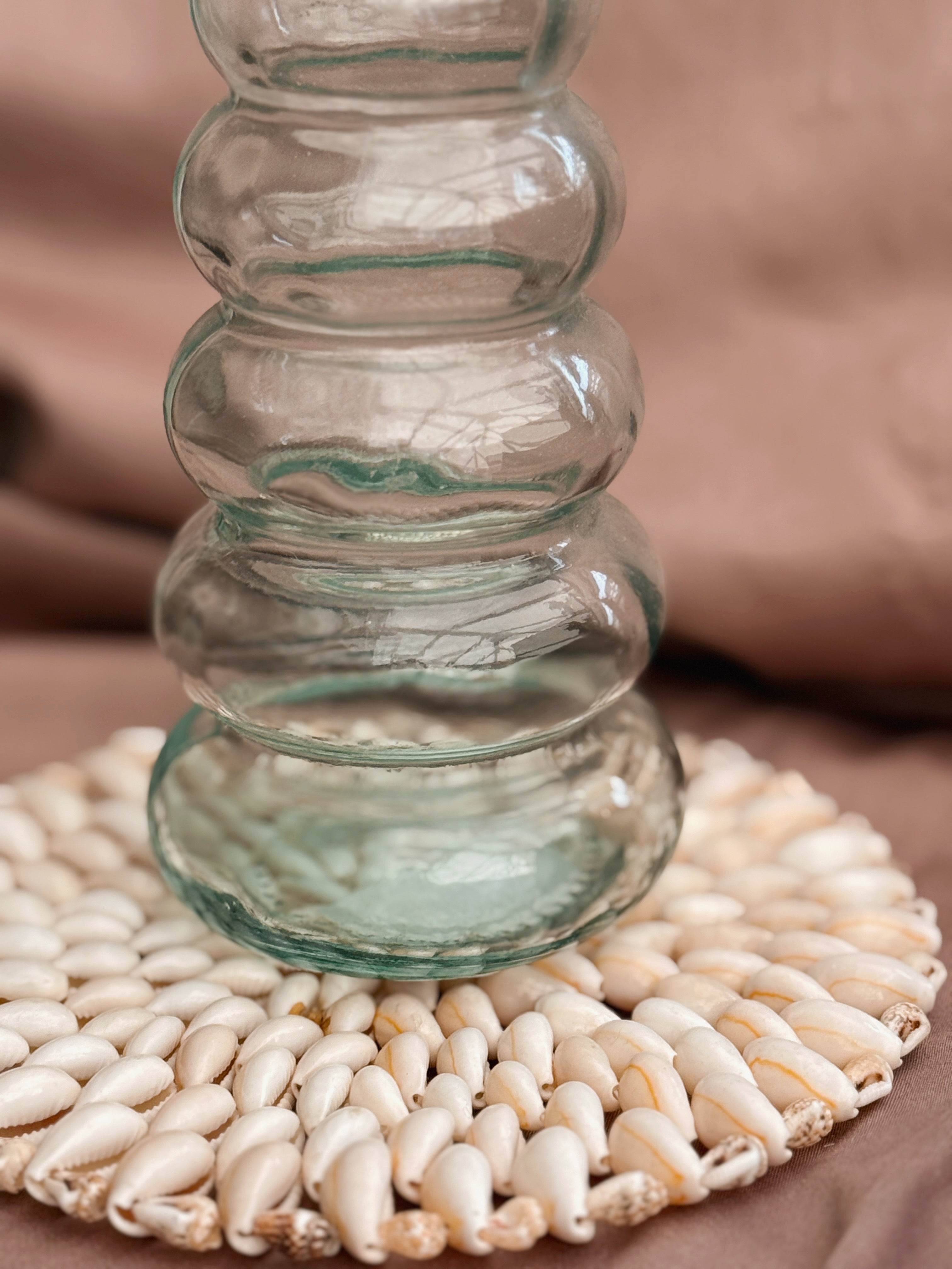 Vintage Tall Ribbed Glass Bottle (UK ONLY)