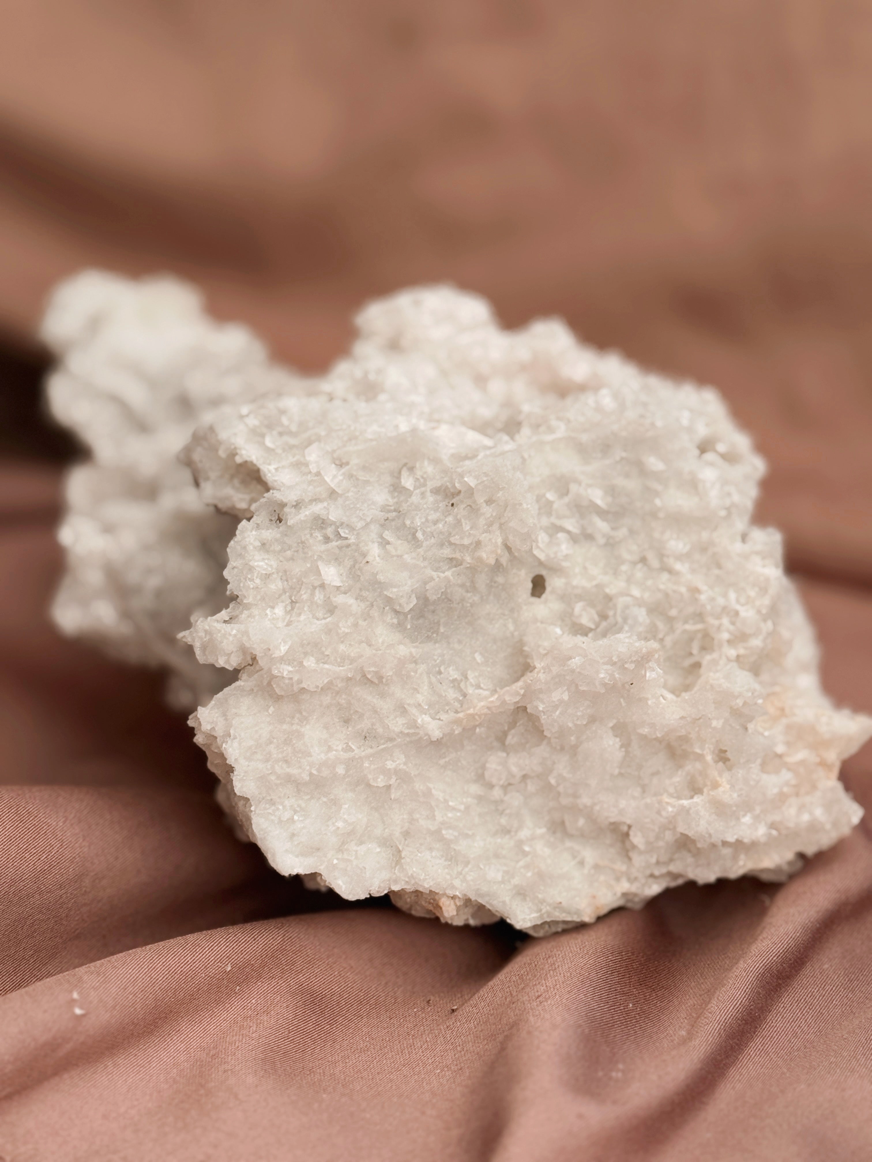 Clear Quartz + Calcite Crystal Cluster