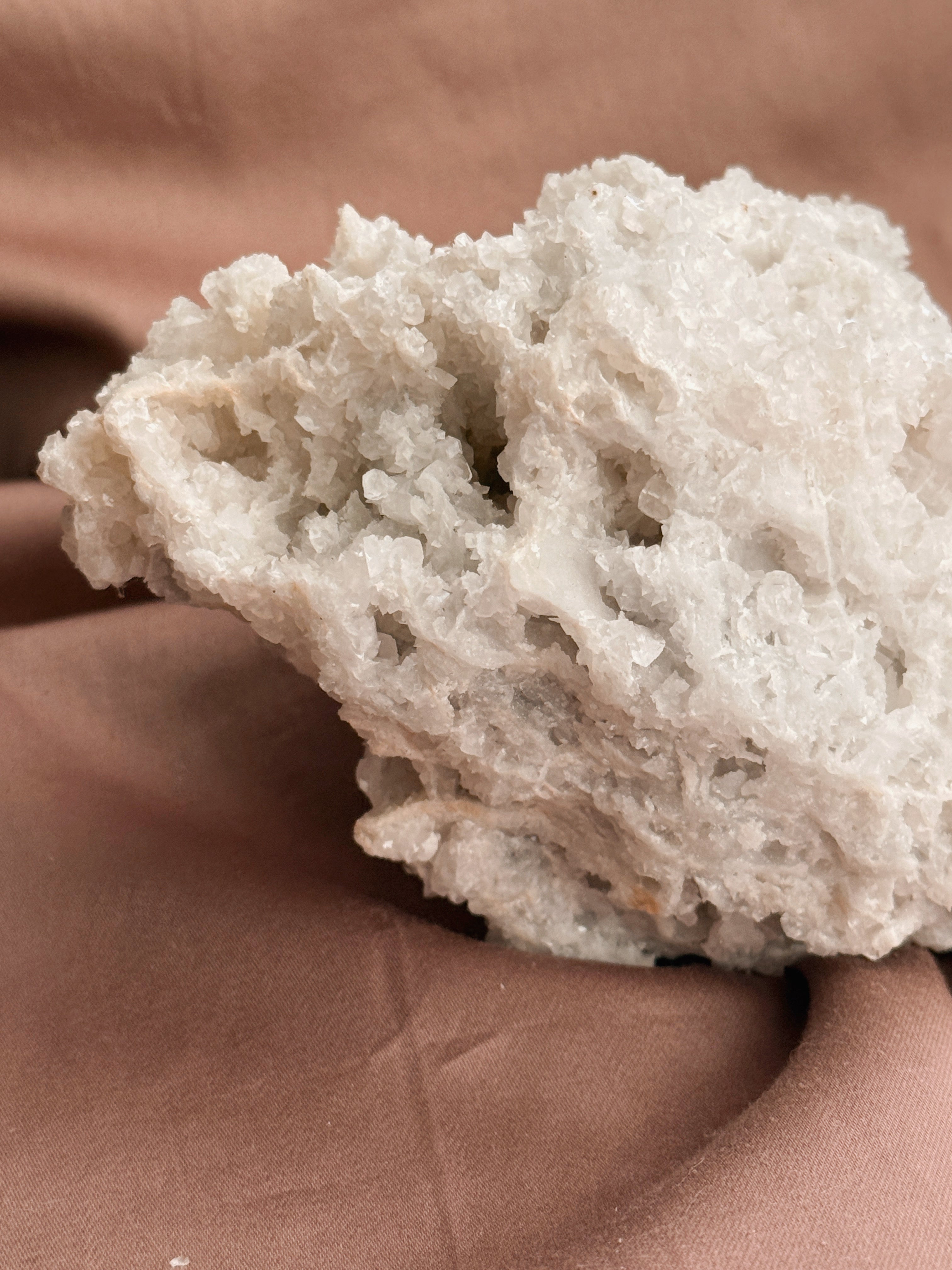 Clear Quartz + Calcite Crystal Cluster