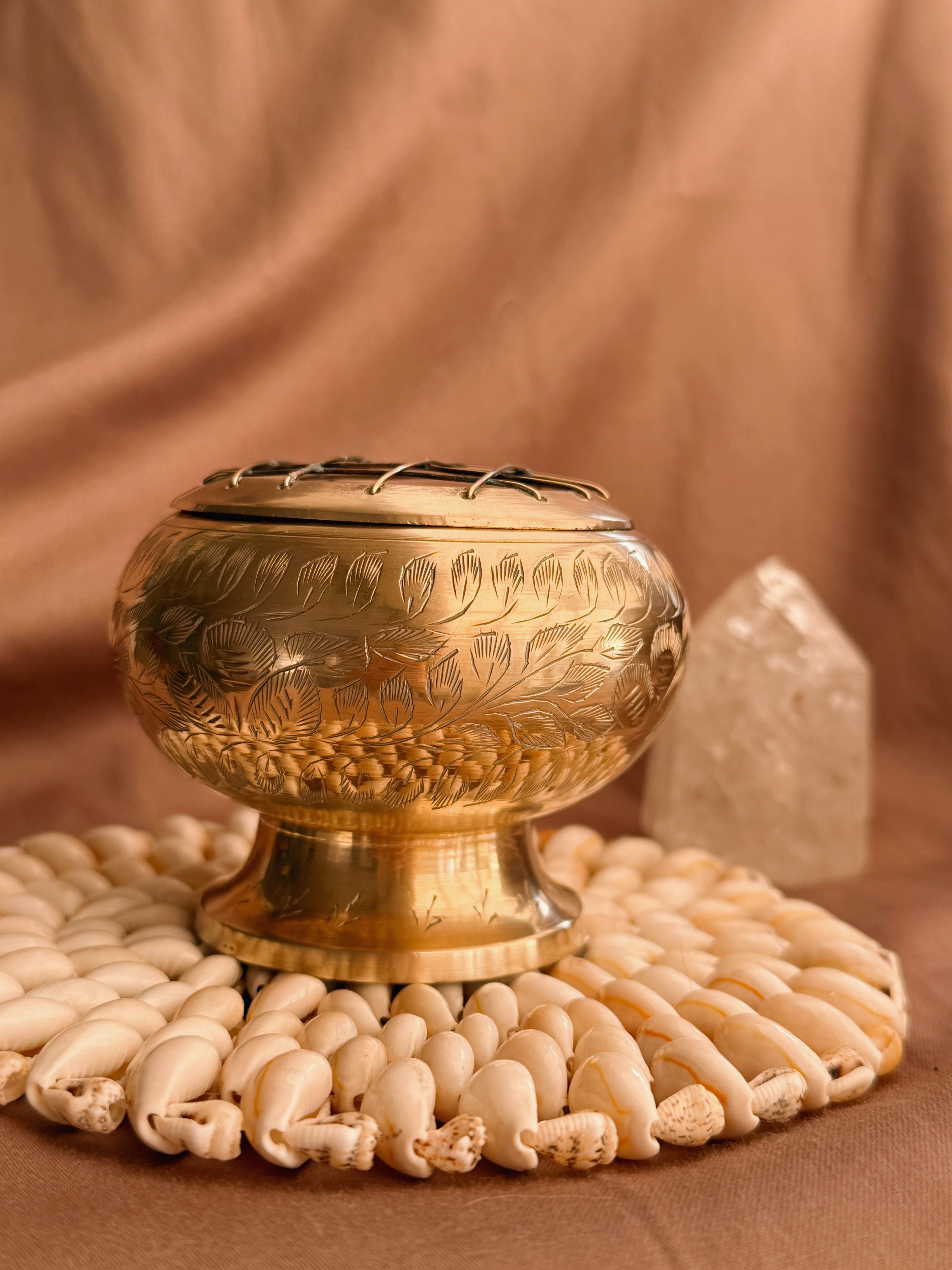 Vintage Brass Incense Pot