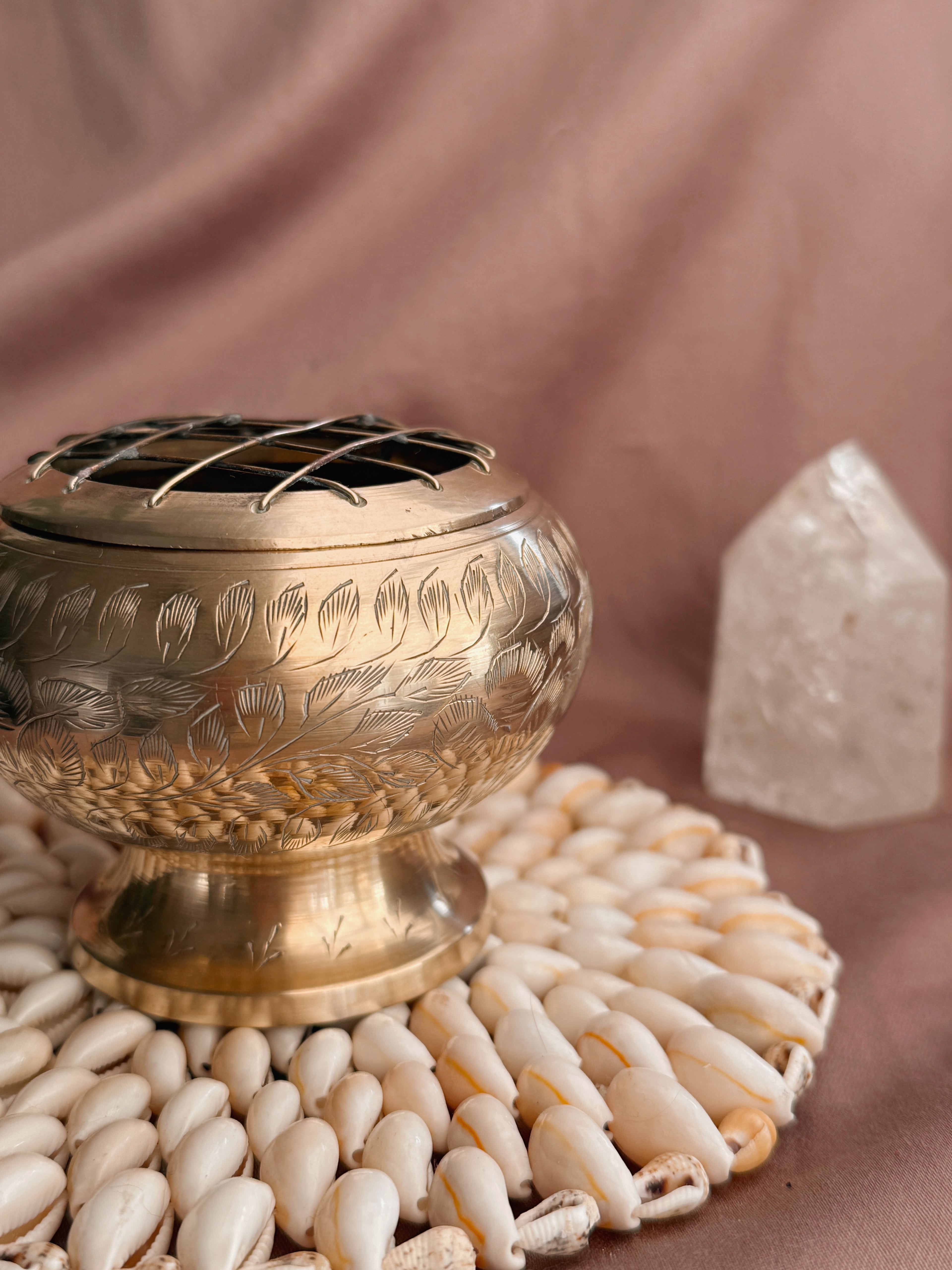 Vintage Brass Incense Pot