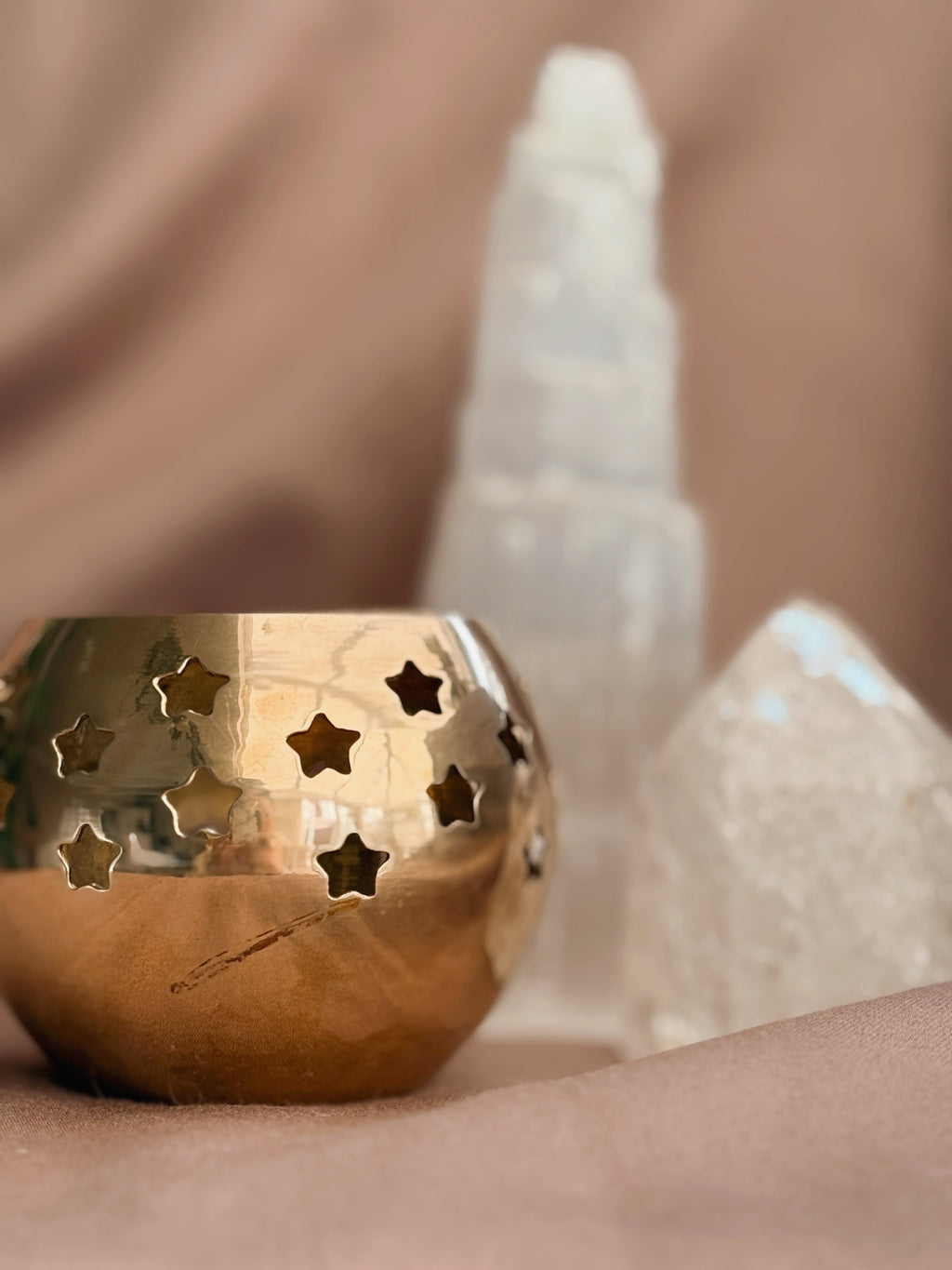 Vintage Brass Star Tealight Holder
