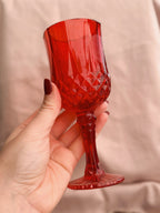 Vintage Set of 3 Red Wine Goblets