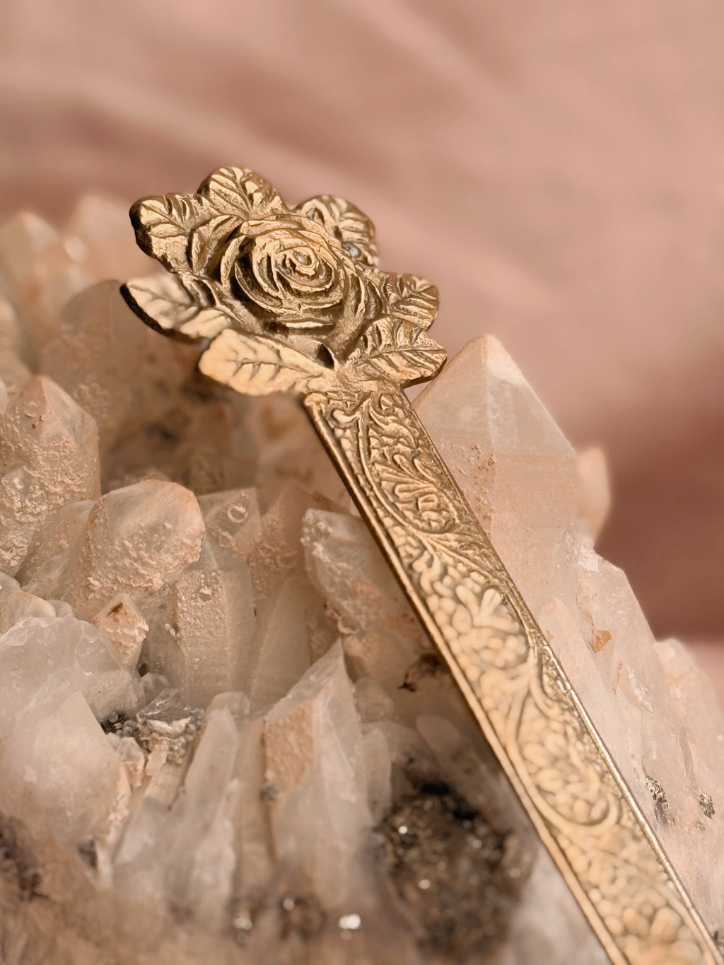 Vintage Brass Rose Athame