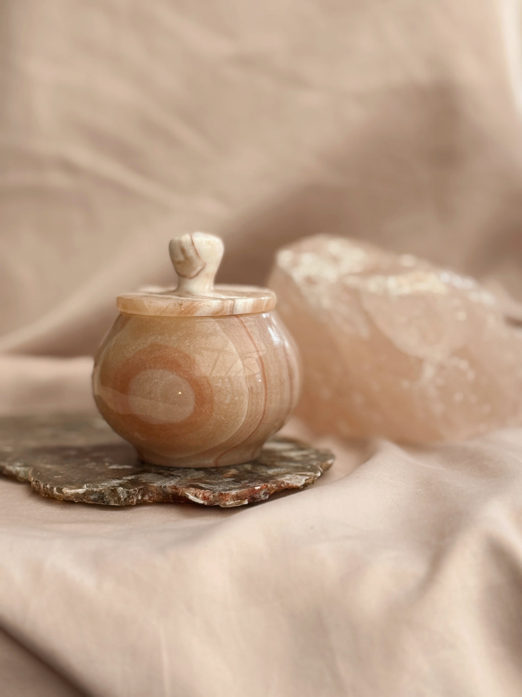 Vintage Pink Onyx Pot