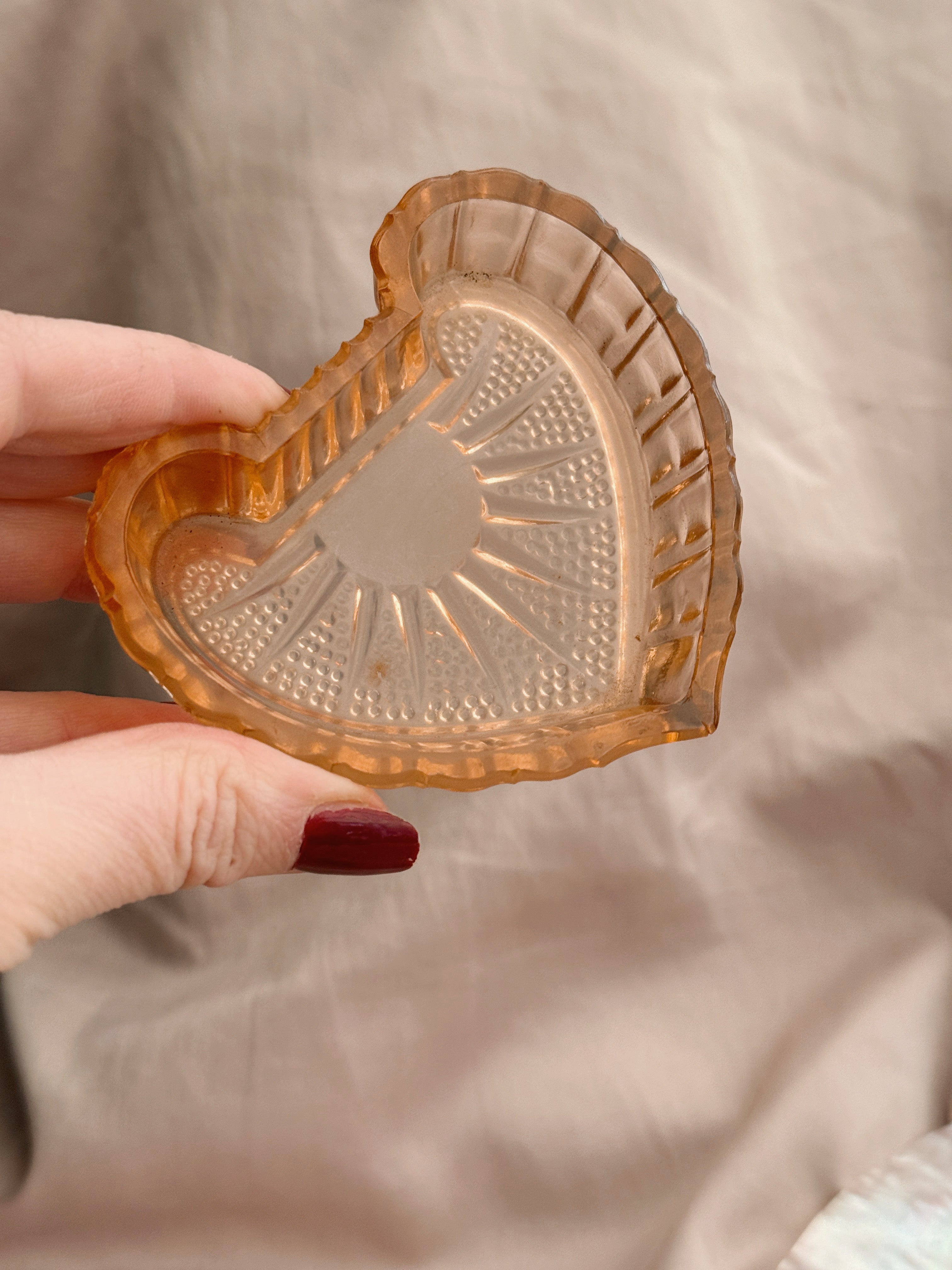Vintage Art Deco Heart Trinket Dish