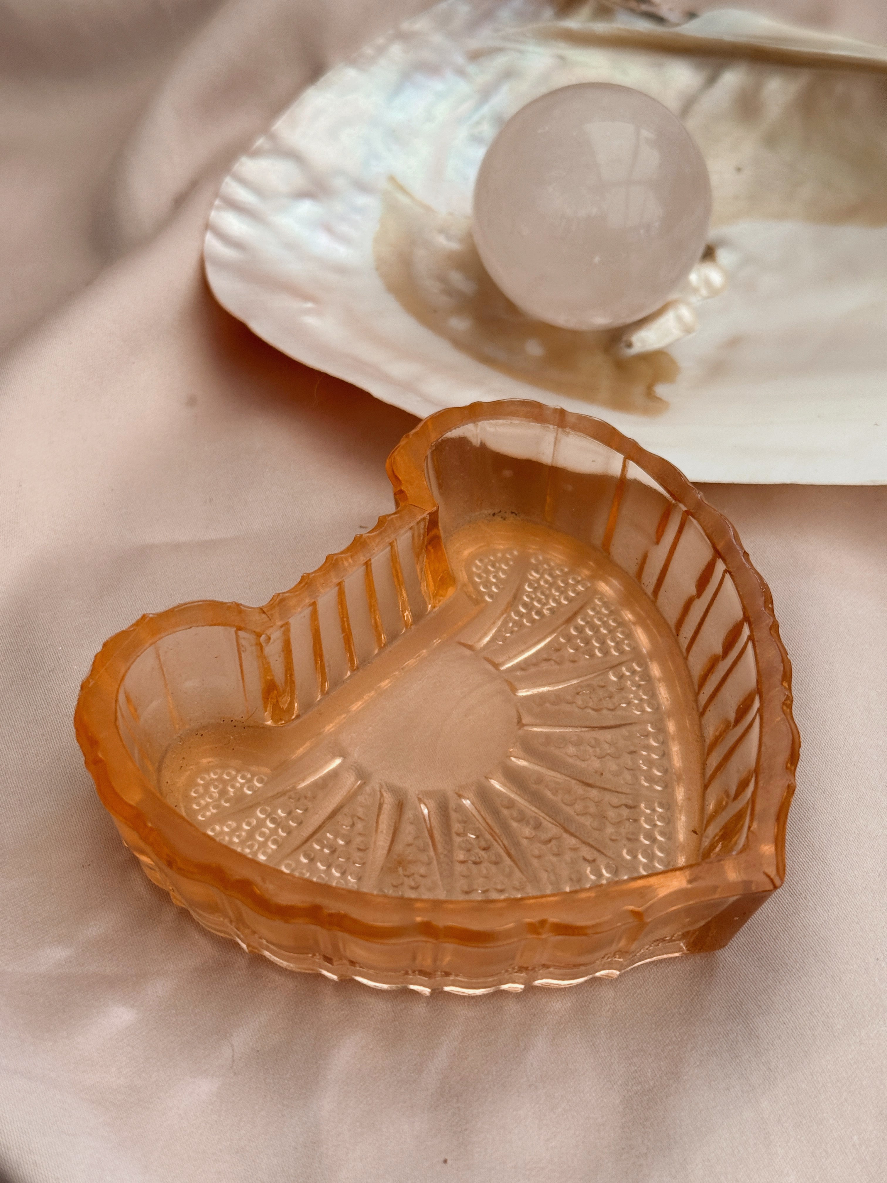 Vintage Art Deco Heart Trinket Dish