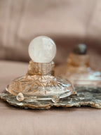 Vintage Pair of Pink Glass Candlestick Holders