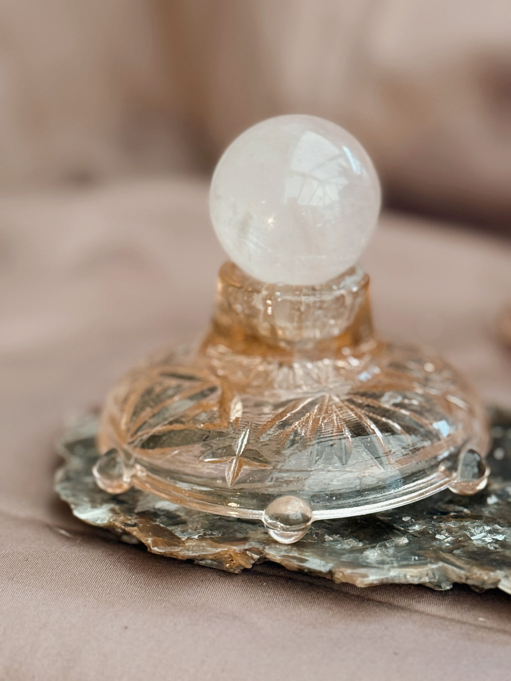 Vintage Pair of Pink Glass Candlestick Holders