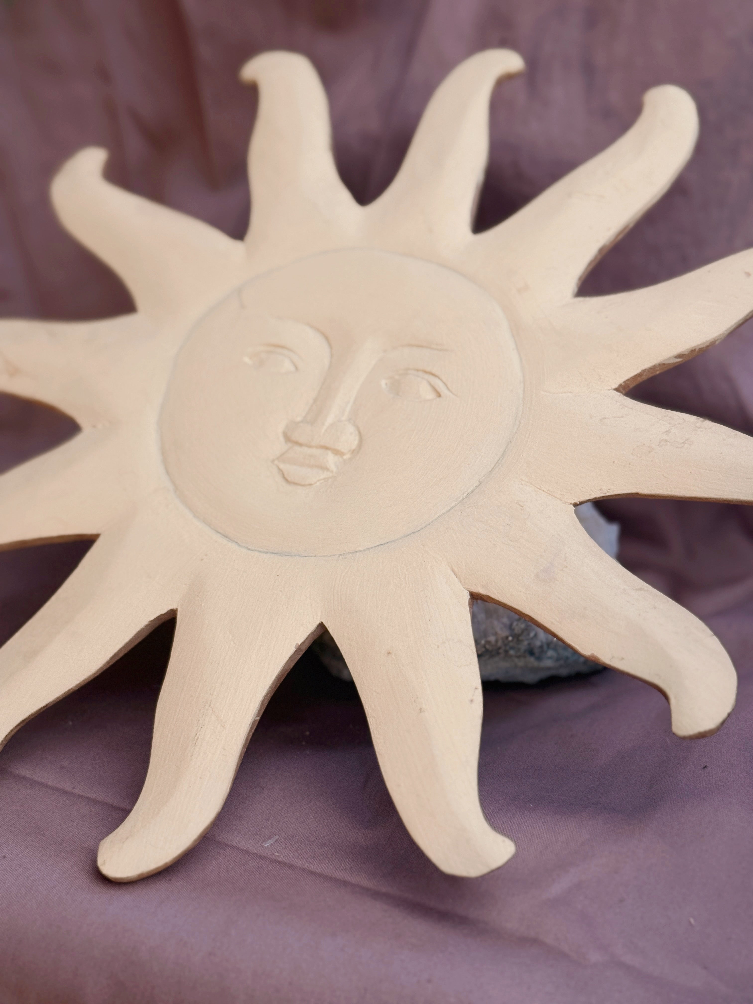 Vintage Wooden Sun Face