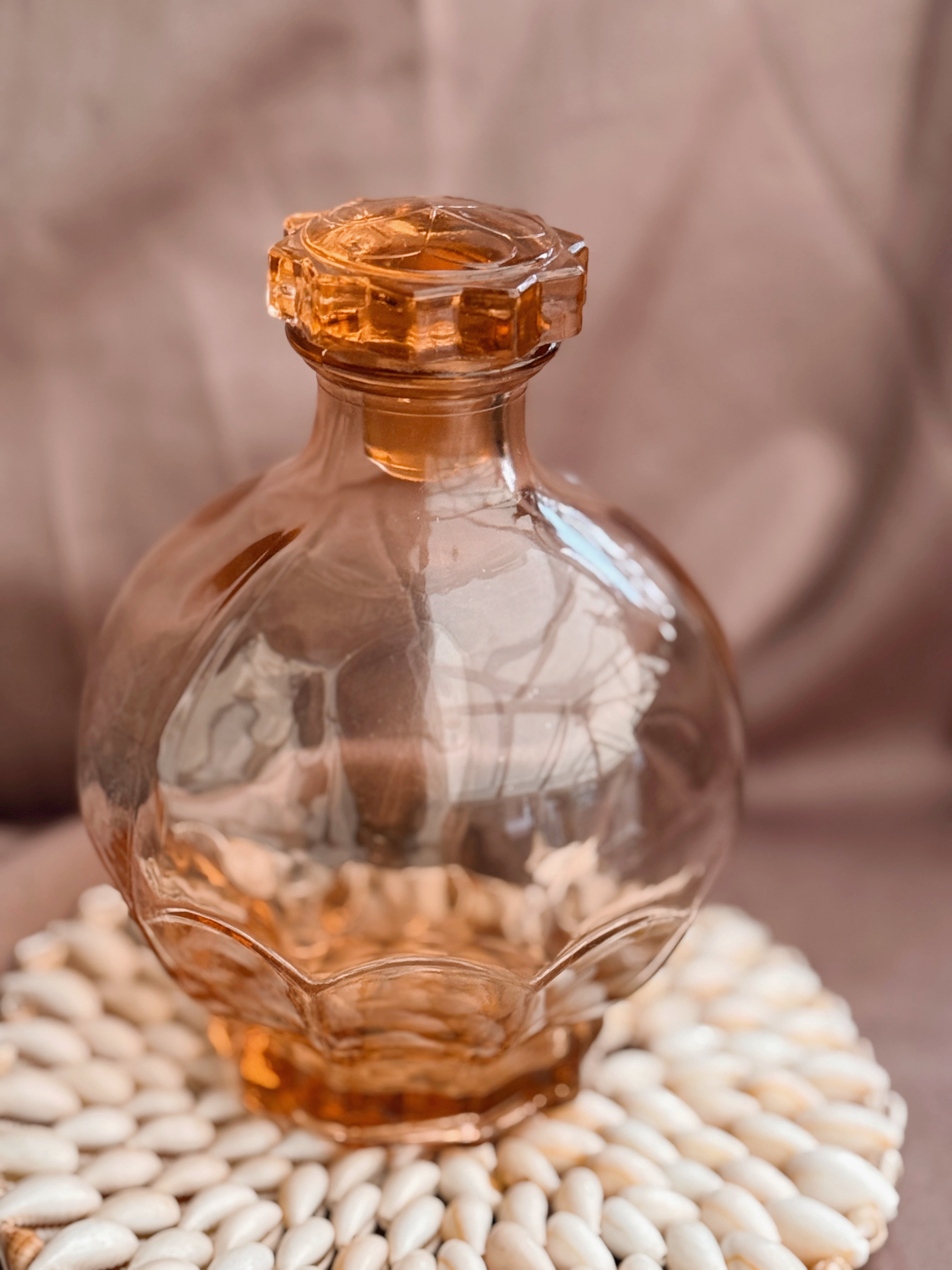 Vintage Art Deco Pink Glass Decanter