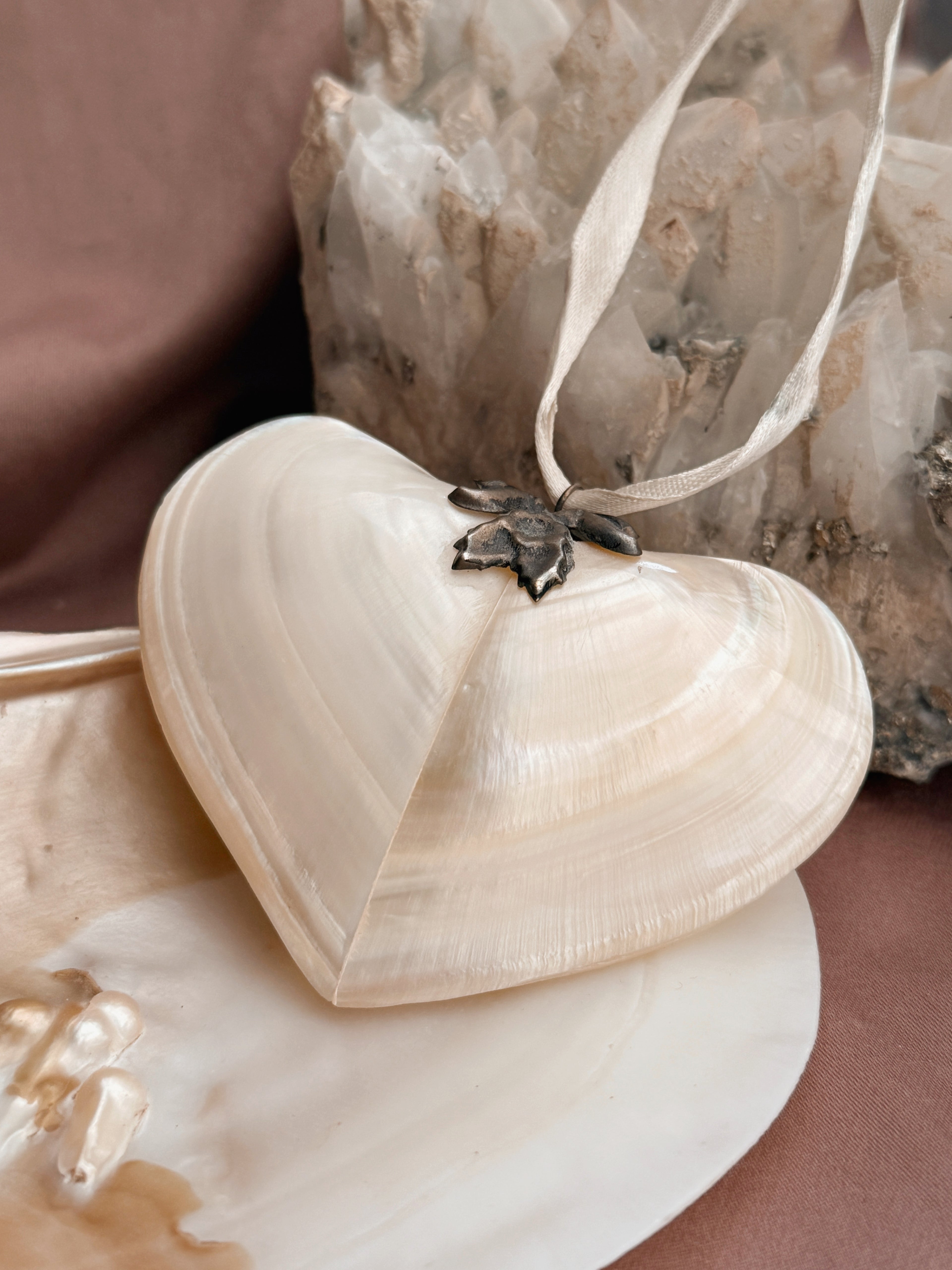 Vintage Mother of Pearl Heart Ornament