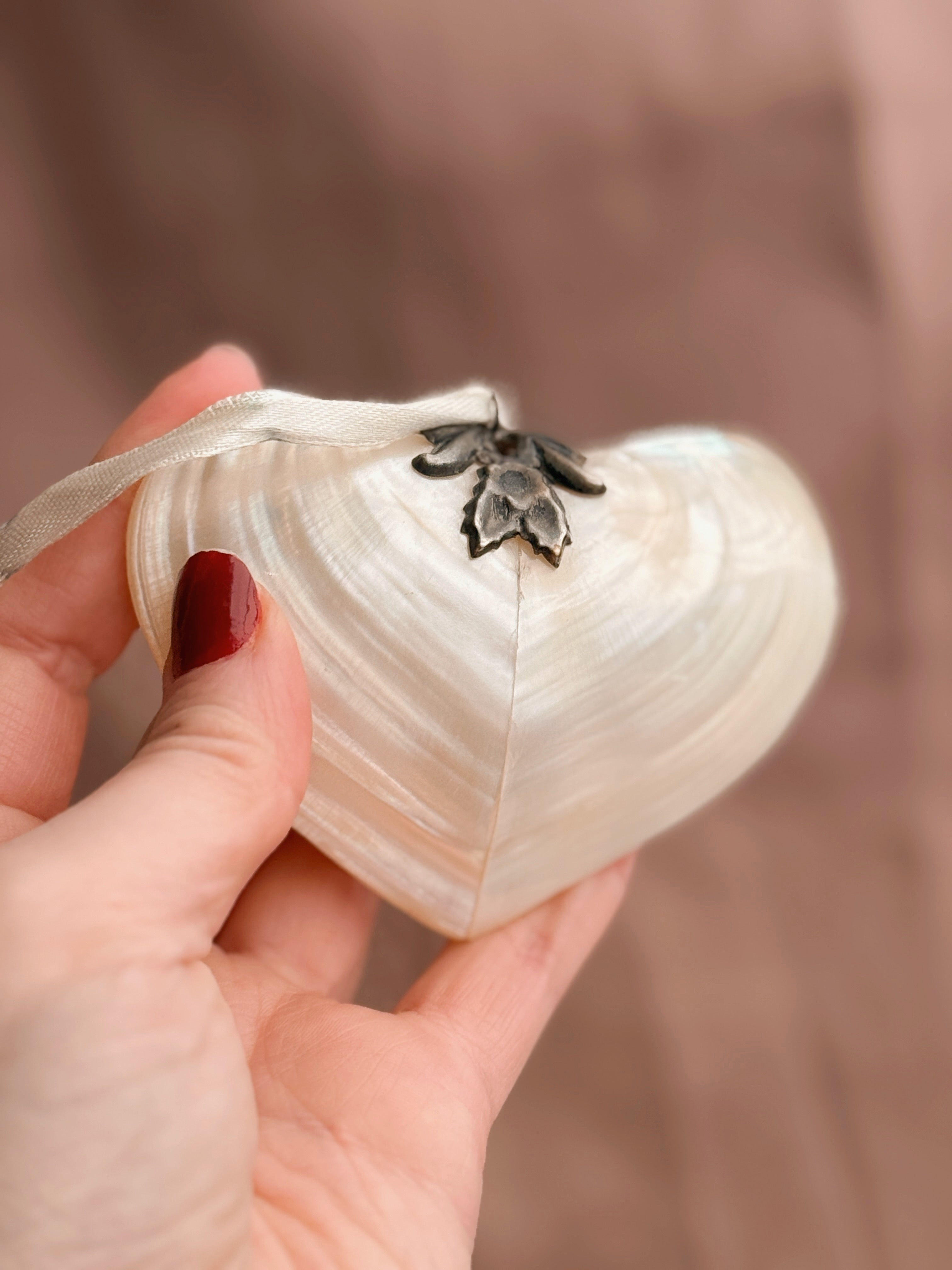Vintage Mother of Pearl Heart Ornament
