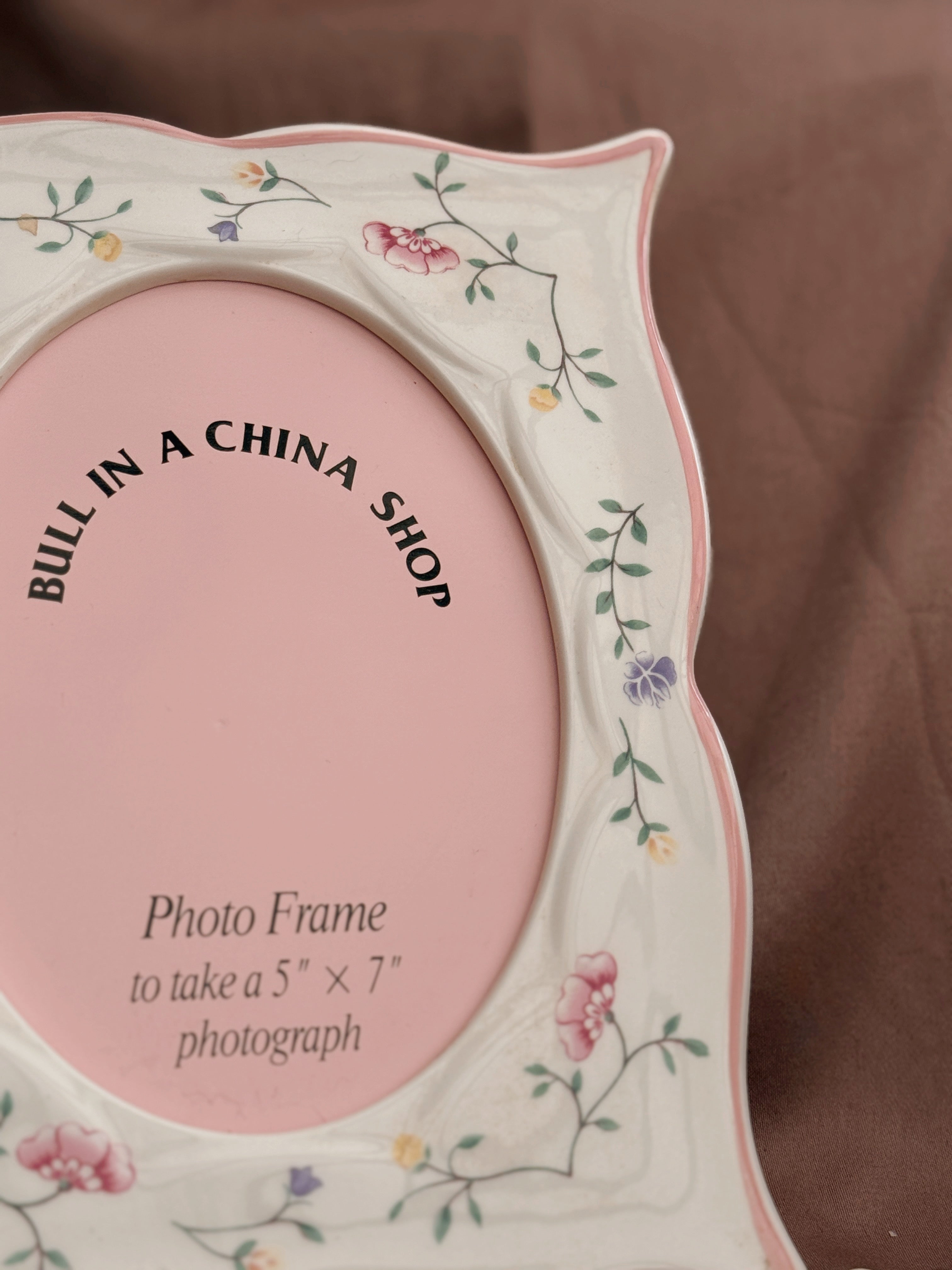 Vintage Pink Floral Ceramic Frame