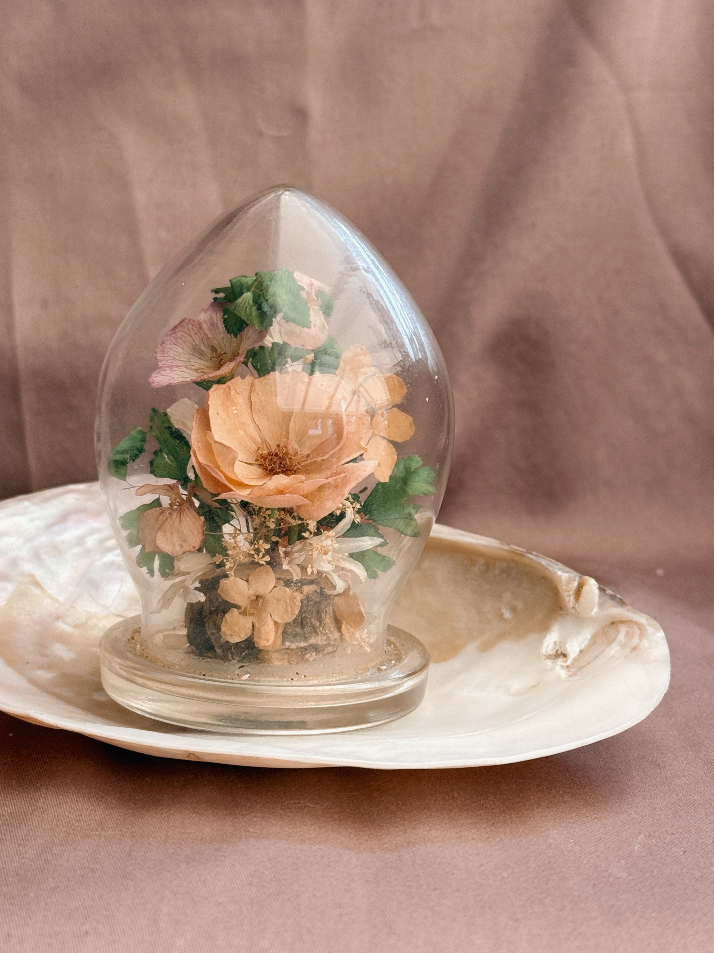 Vintage Real Floral Dome