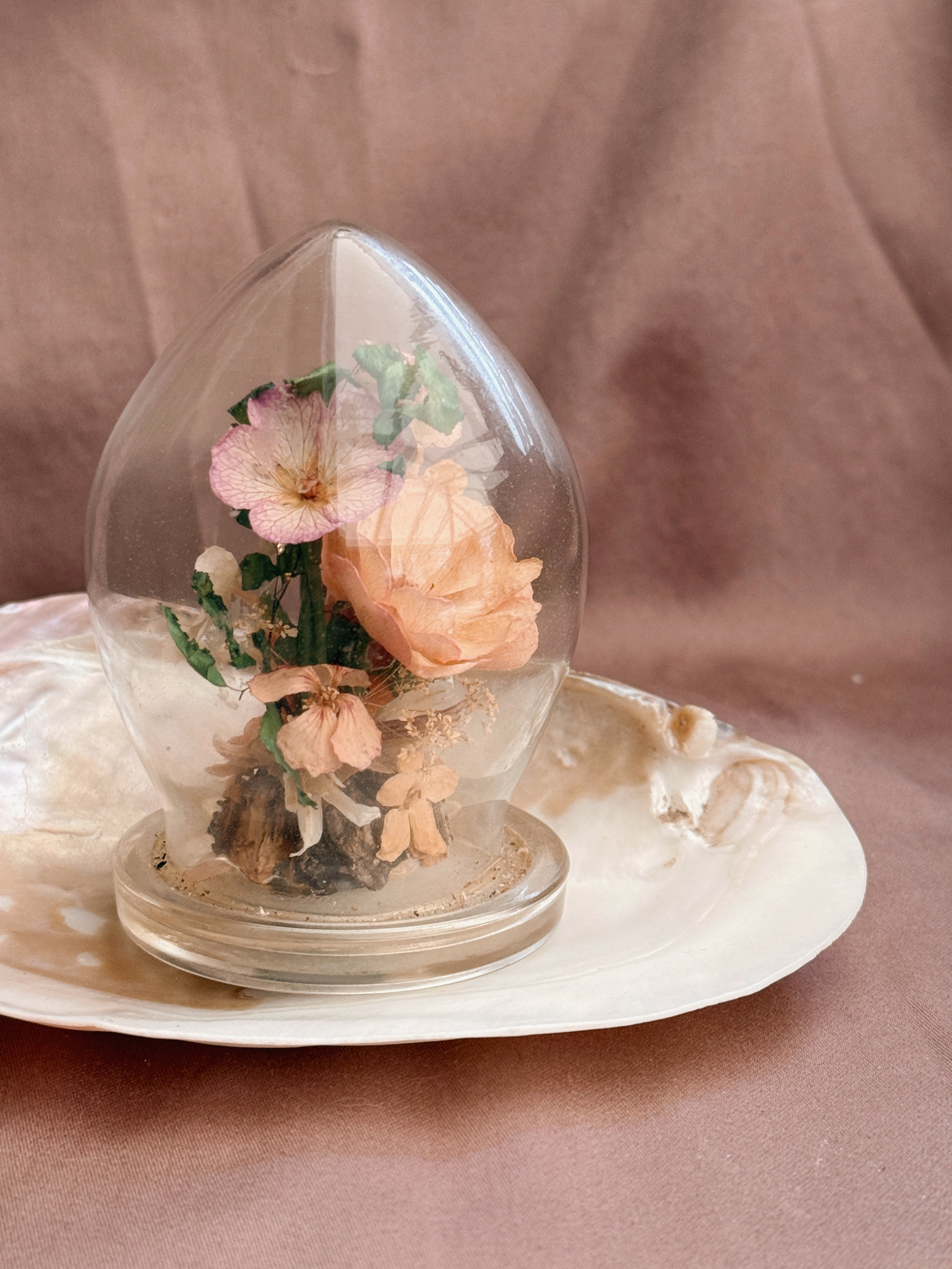 Vintage Real Floral Dome