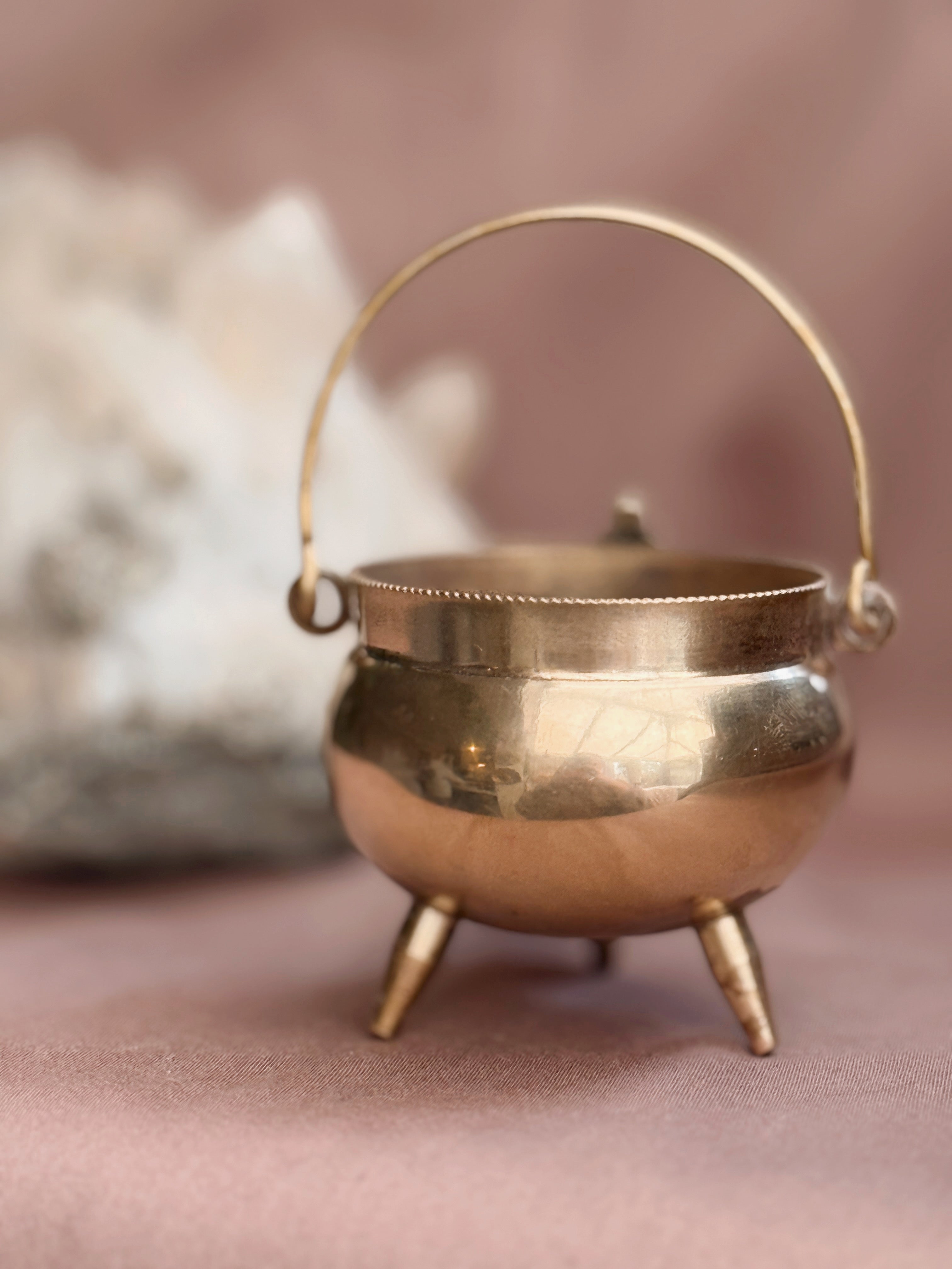 Vintage Brass Mini Cauldron