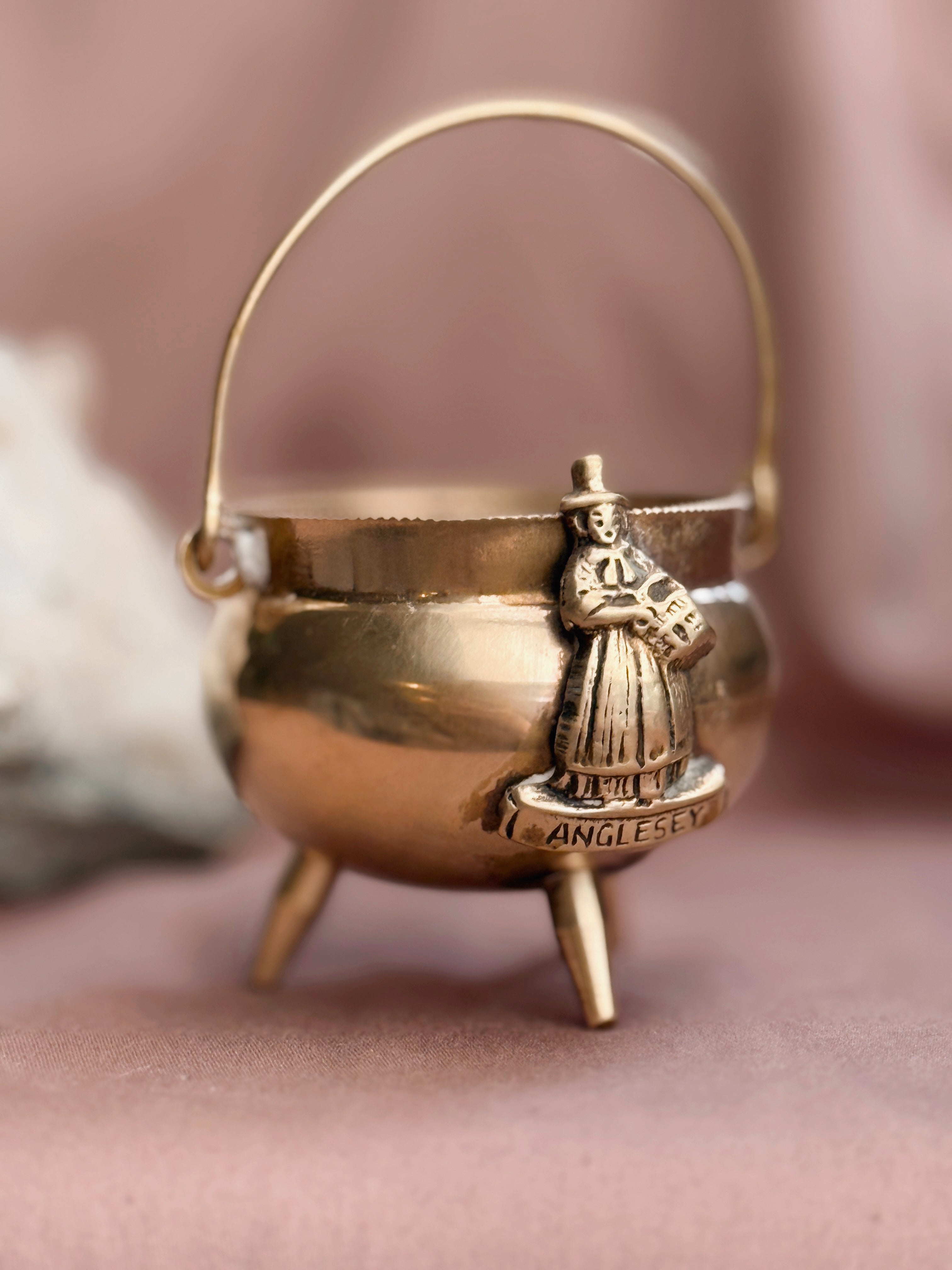 Vintage Brass Mini Cauldron