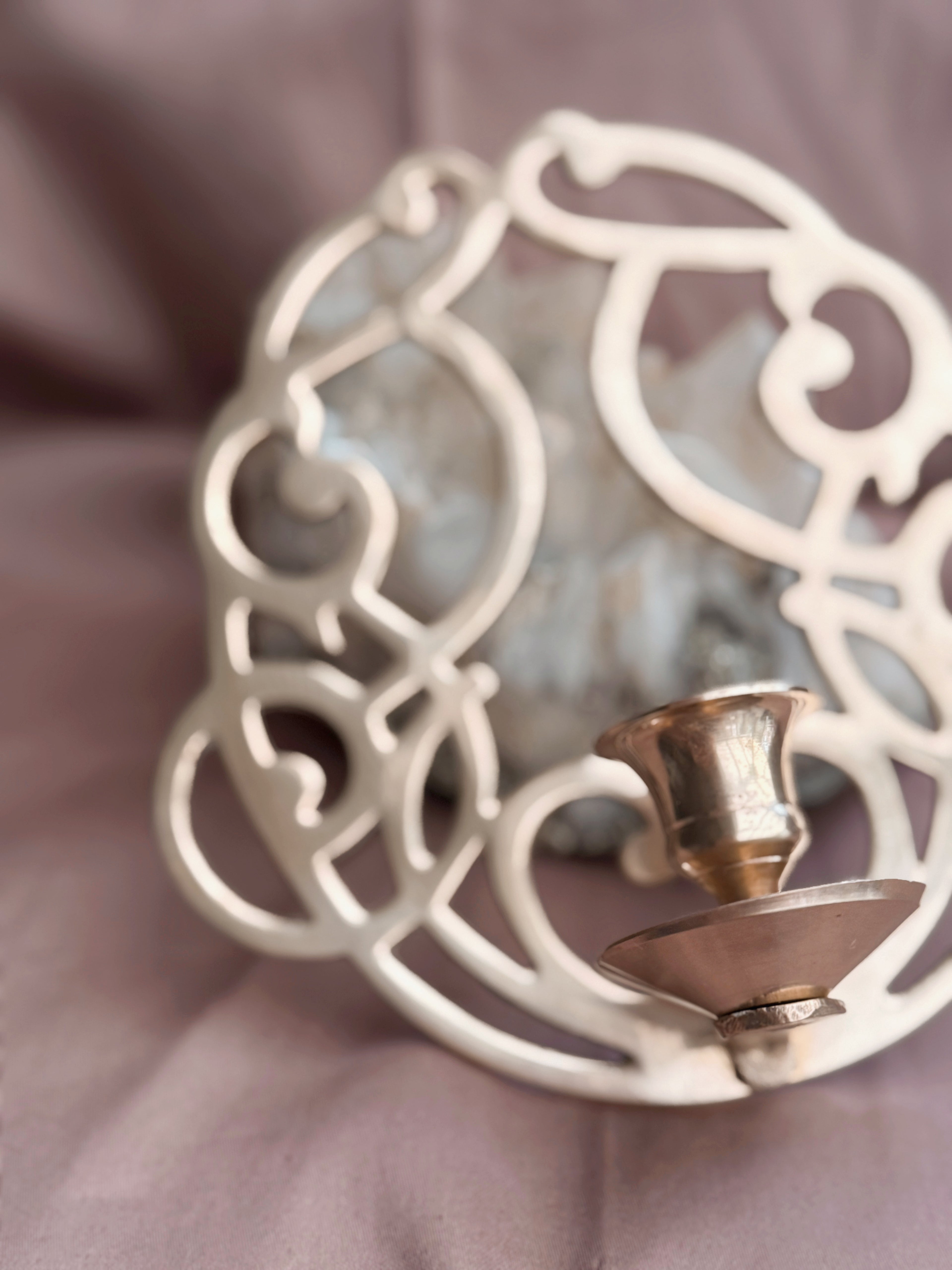 Vintage Brass Candle Wall Sconce