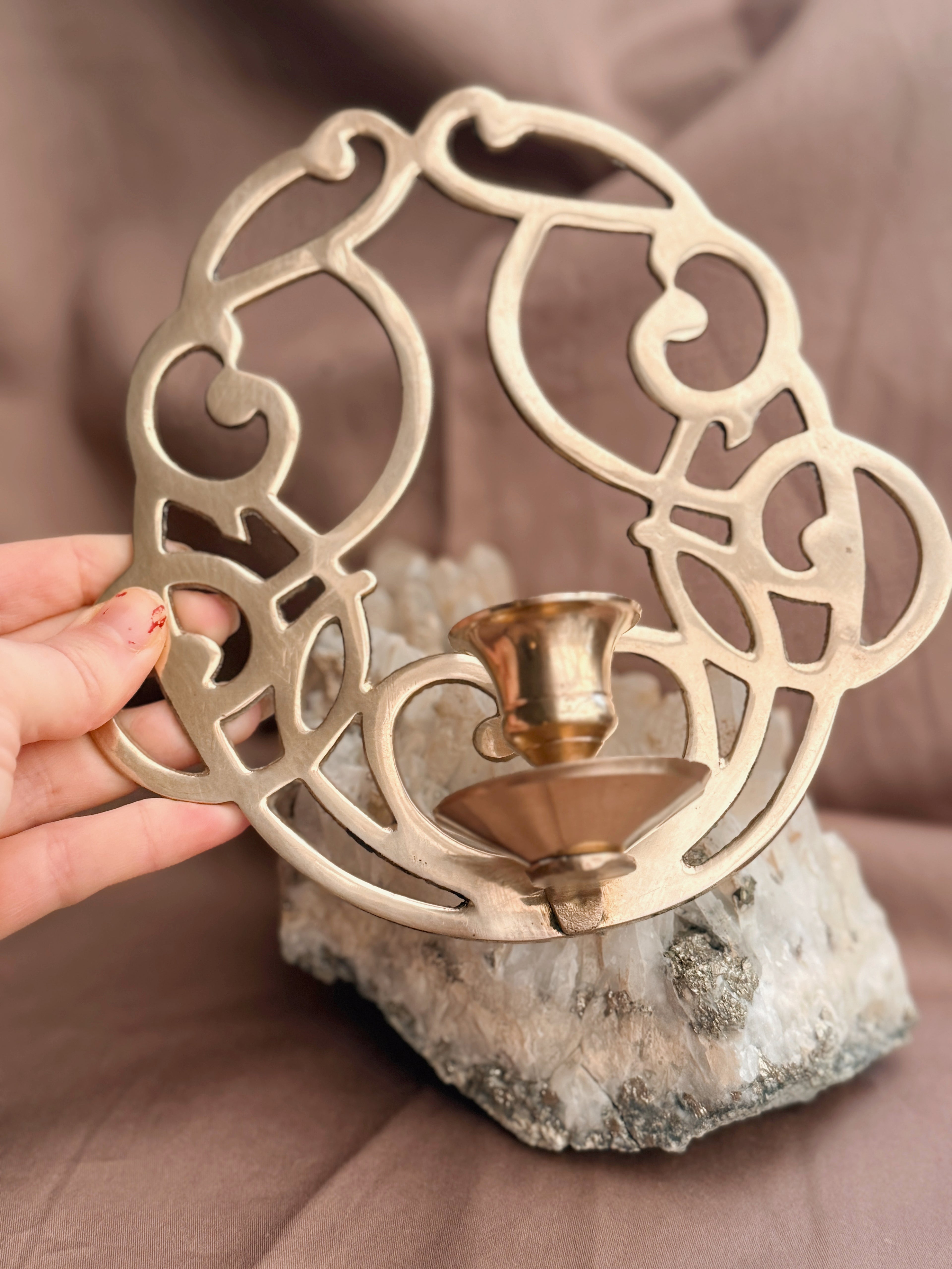 Vintage Brass Candle Wall Sconce