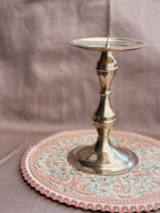 Vintage Brass Pillar Candle Holder
