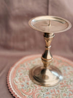Vintage Brass Pillar Candle Holder