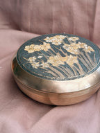 Vintage Brass + Enamel Daffodil Pot