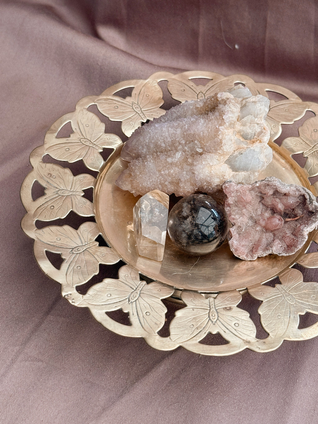 Vintage Brass Butterfly Trinket Dish