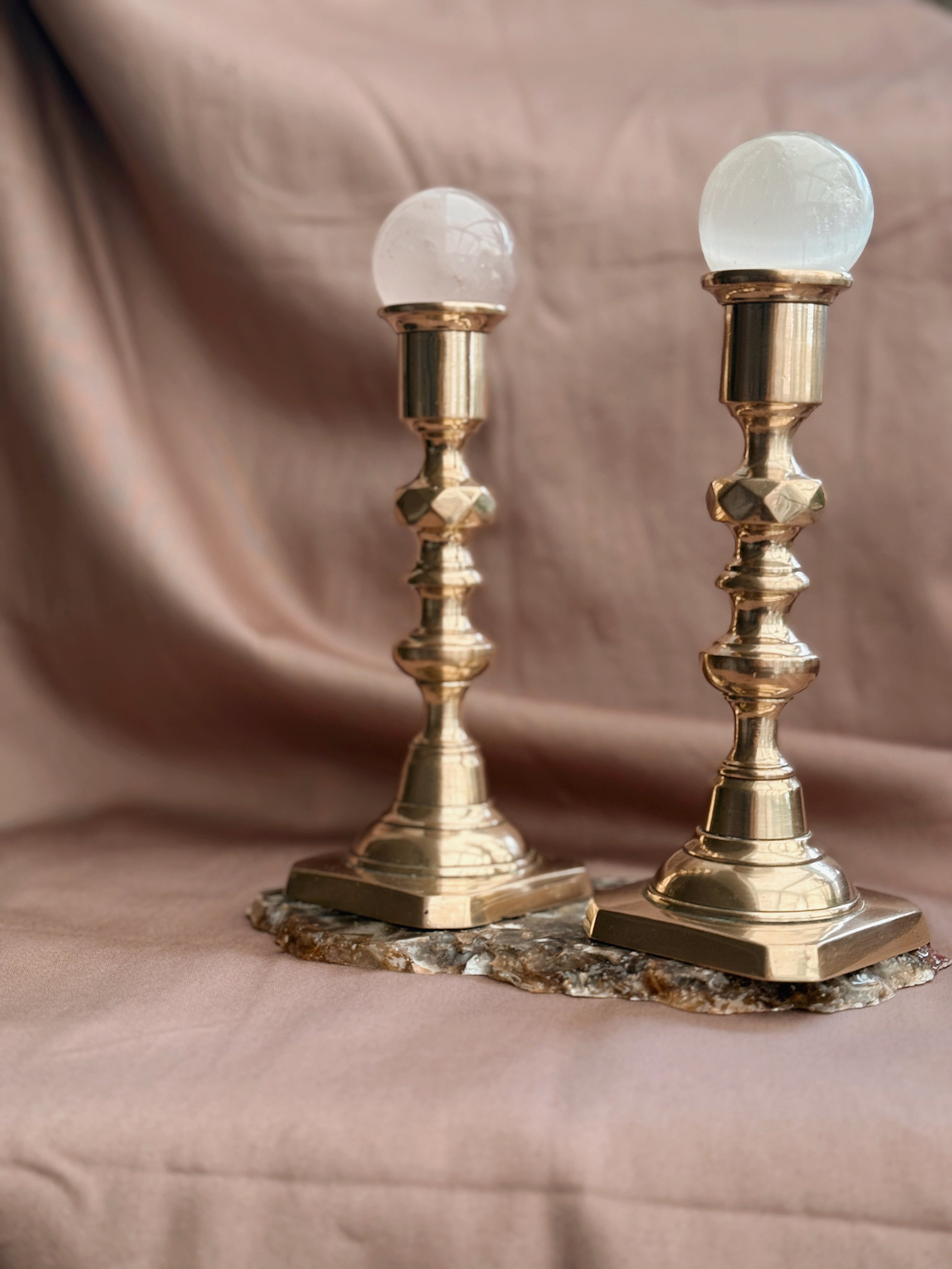 Vintage Brass Pair of Candlestick Holders