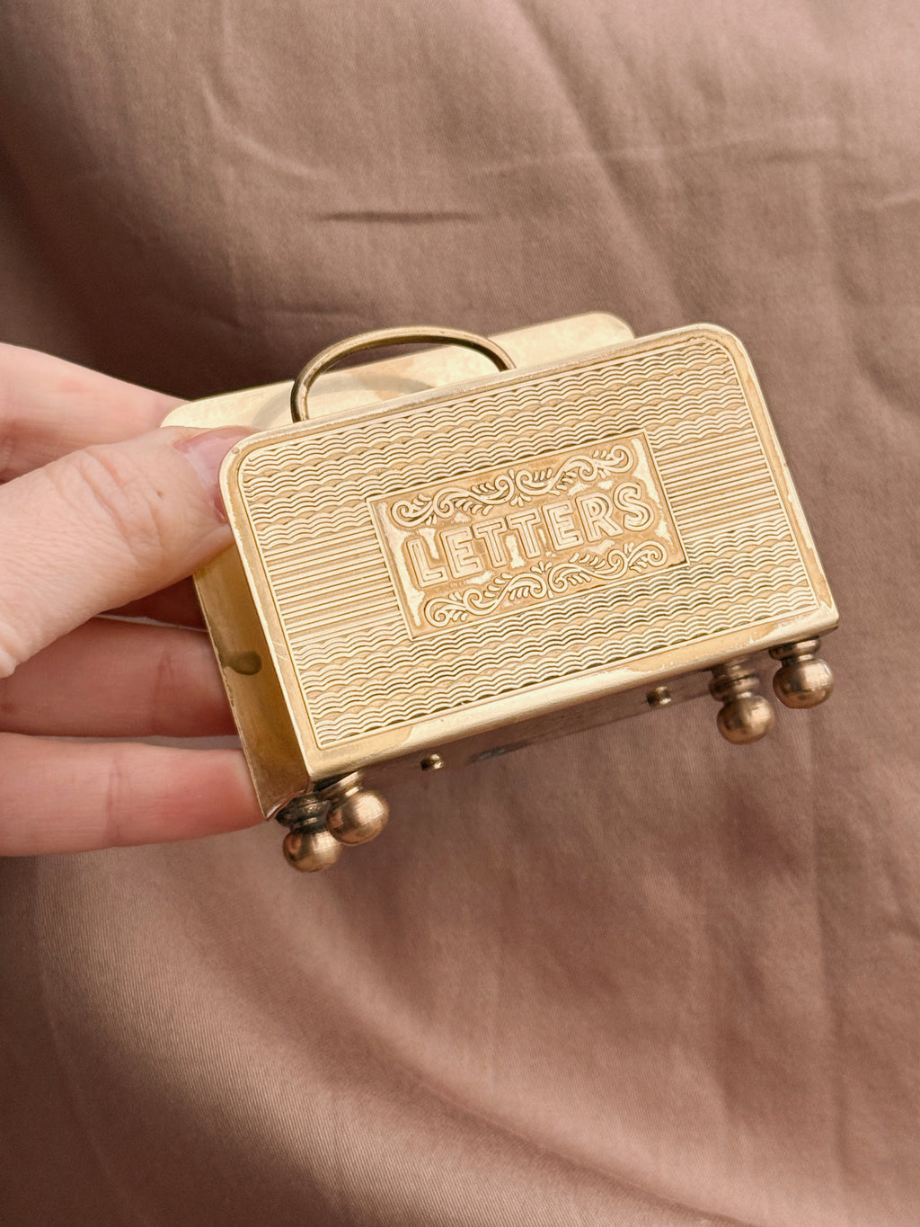 Vintage Brass Mini Letter Rack