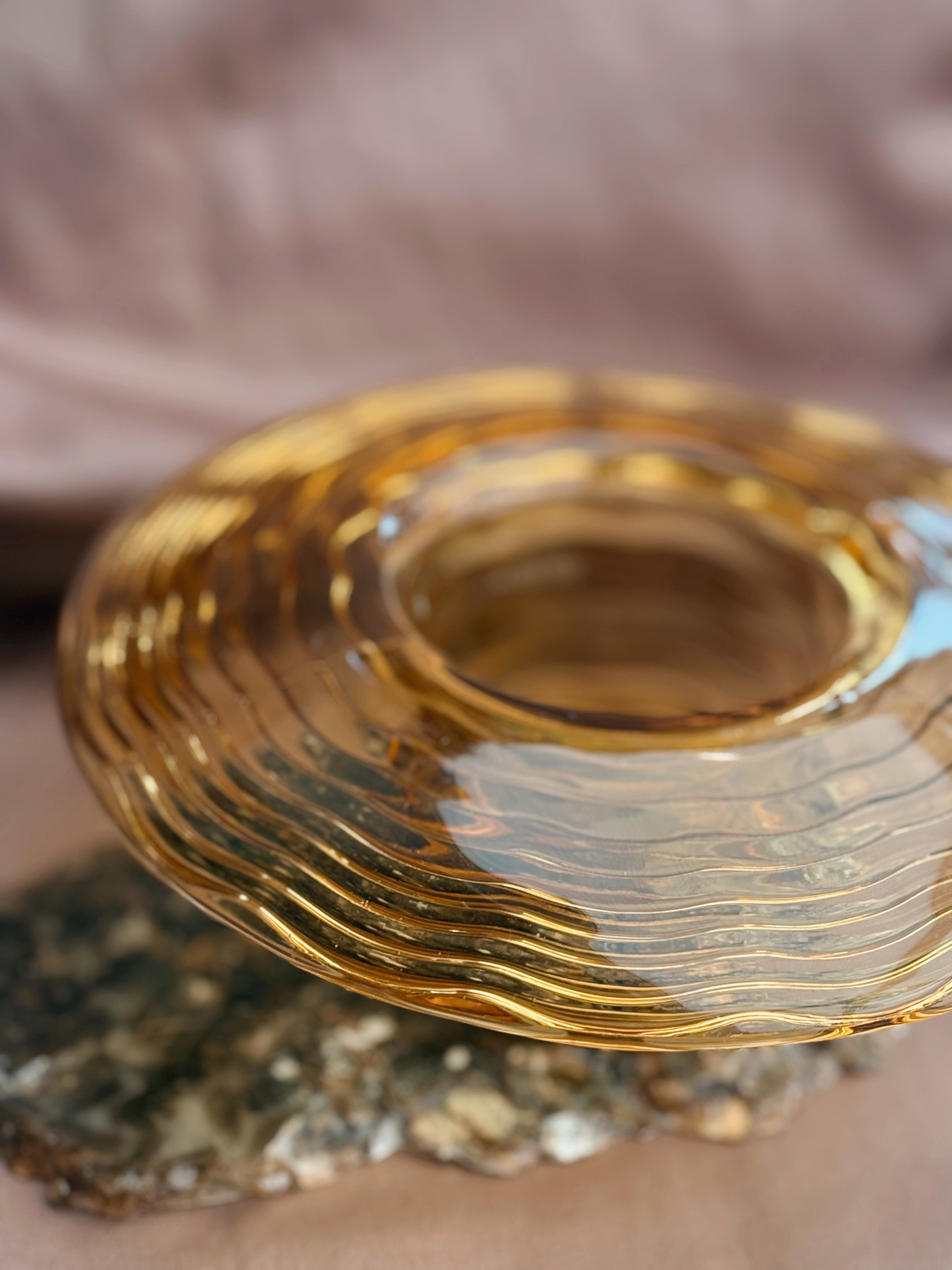 Vintage Amber Glass Bowl