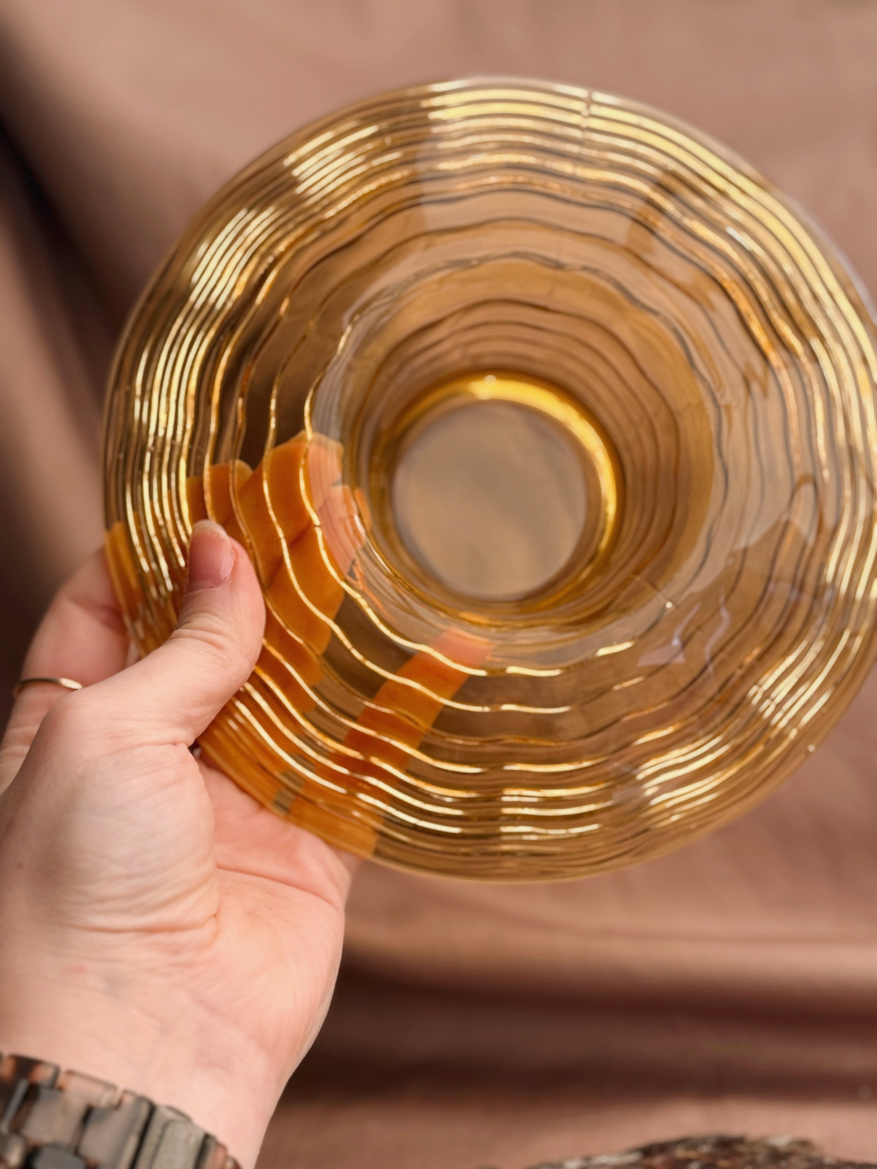 Vintage Amber Glass Bowl