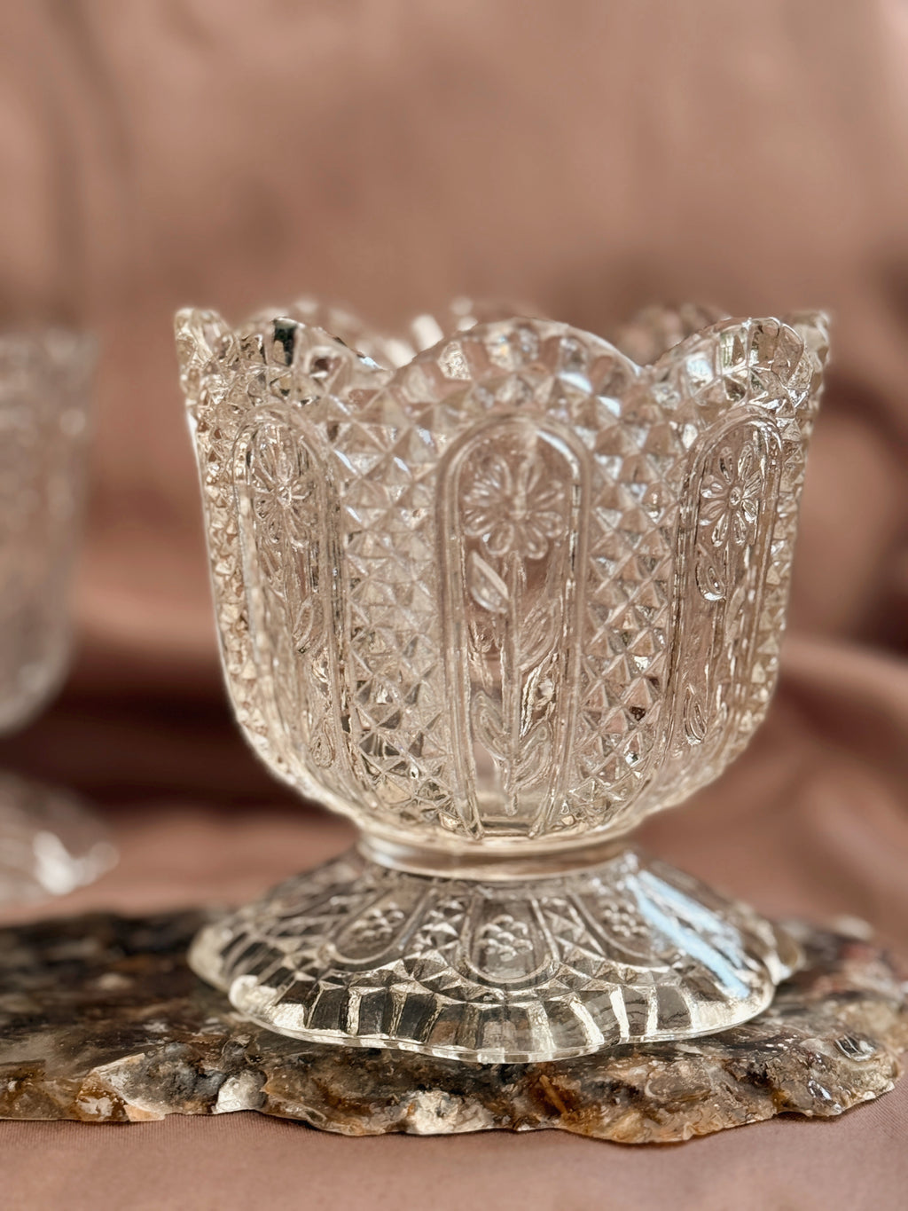 Vintage Glass Candle Holder