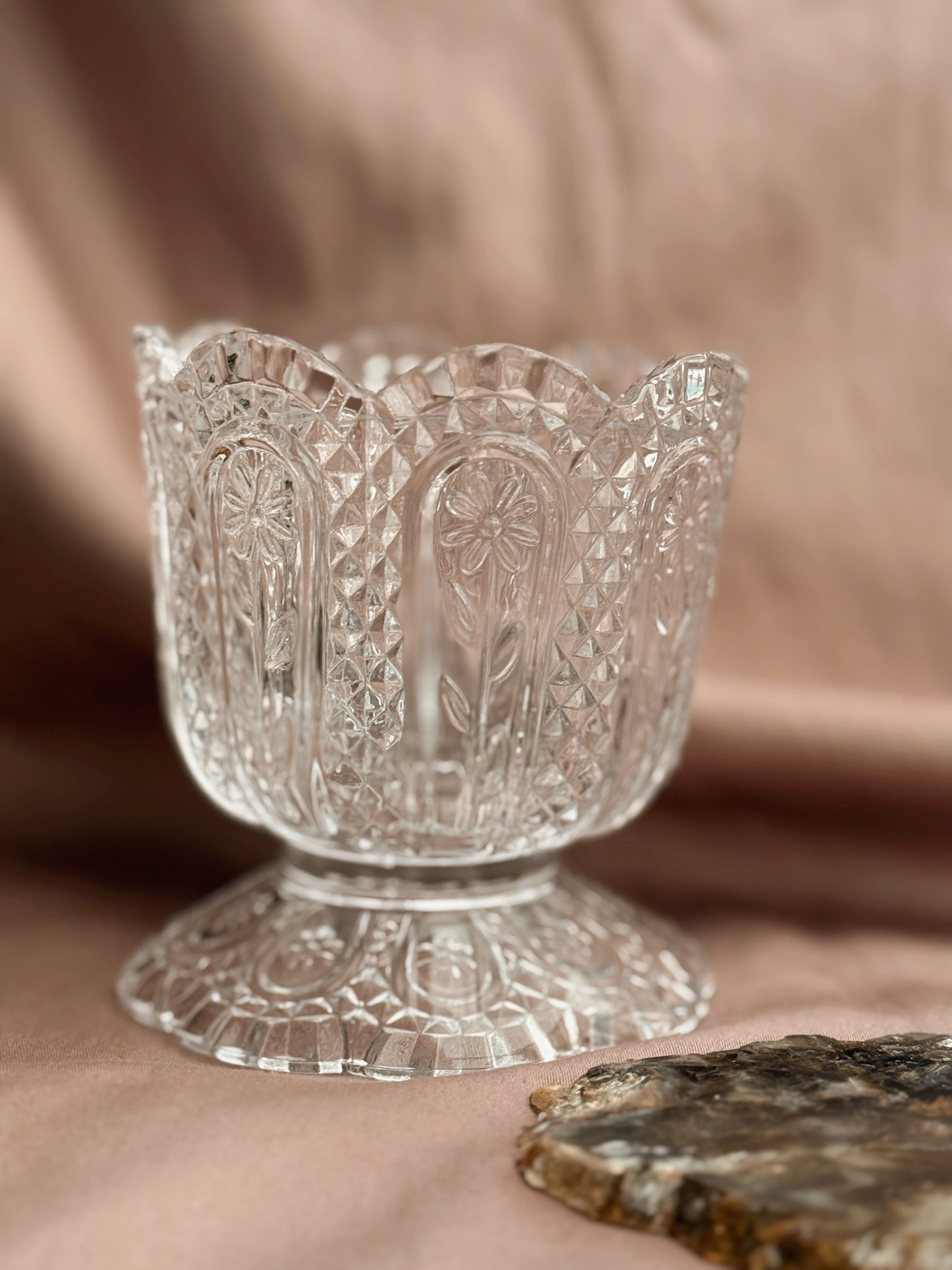 Vintage Glass Candle Holder