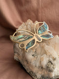Vintage Brass + Abalone Shell Butterfly