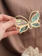 Vintage Brass + Abalone Shell Butterfly