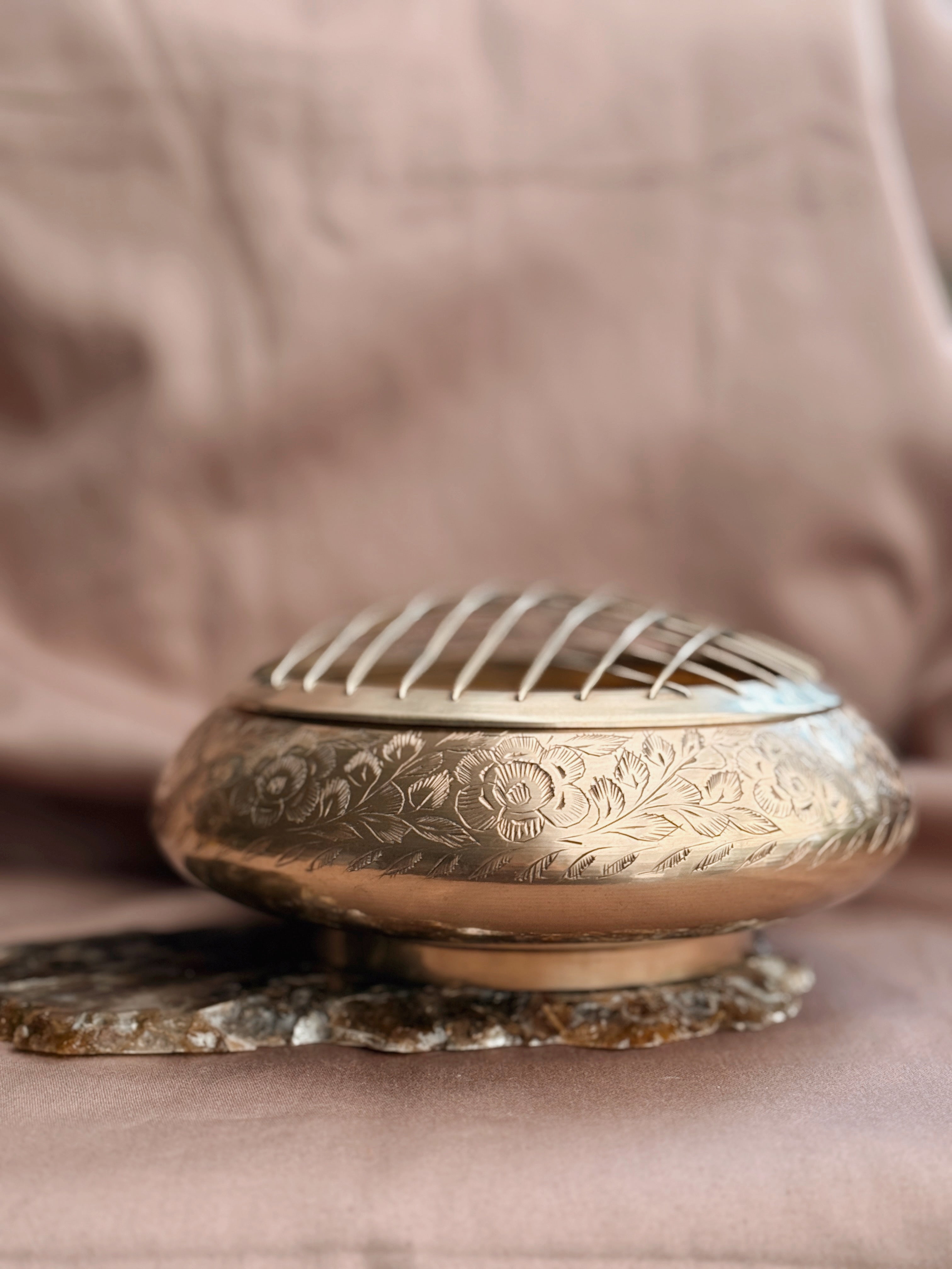 Vintage Brass Incense Pot