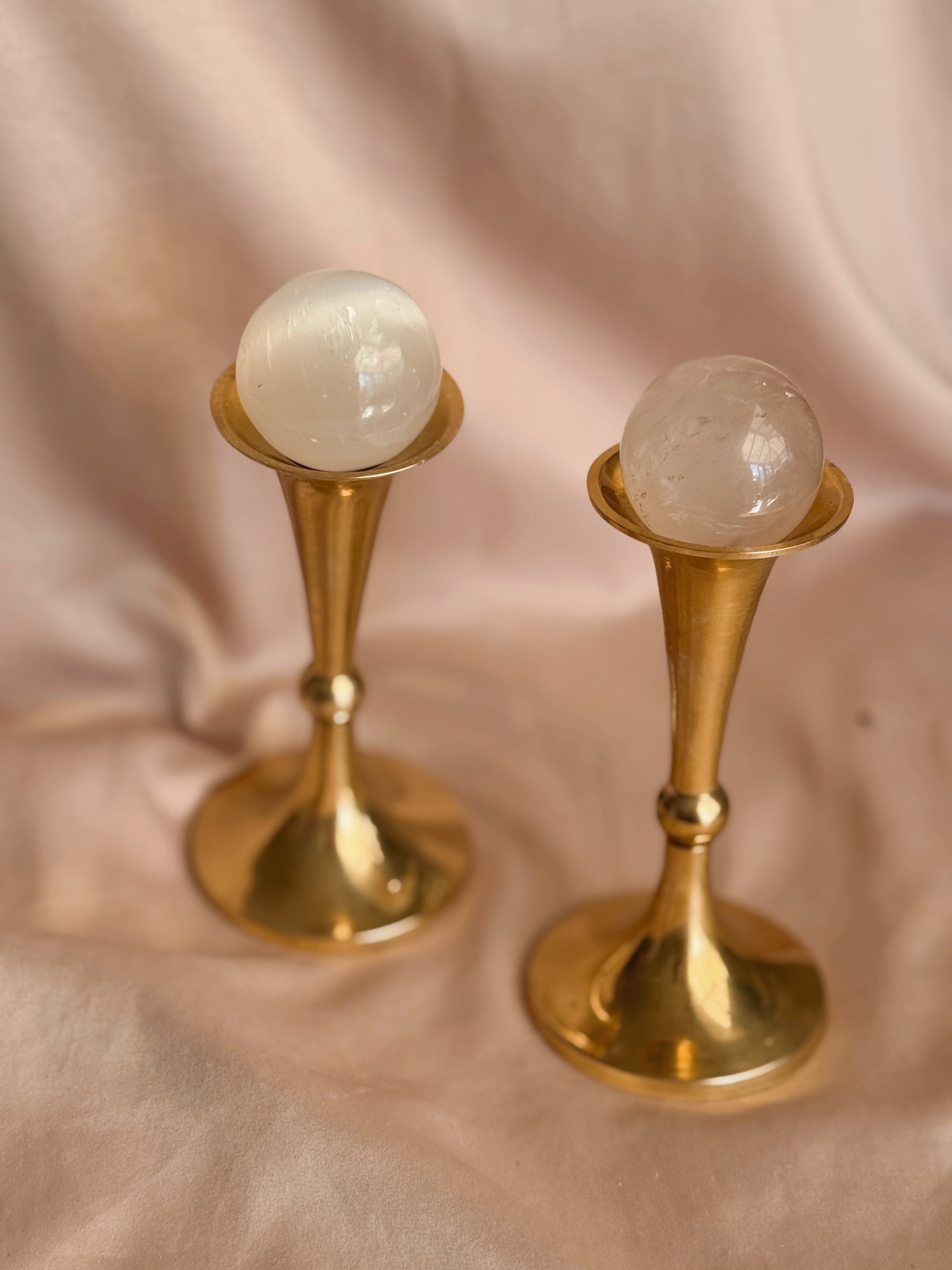 Vintage Brass Pair of Candlestick Holders