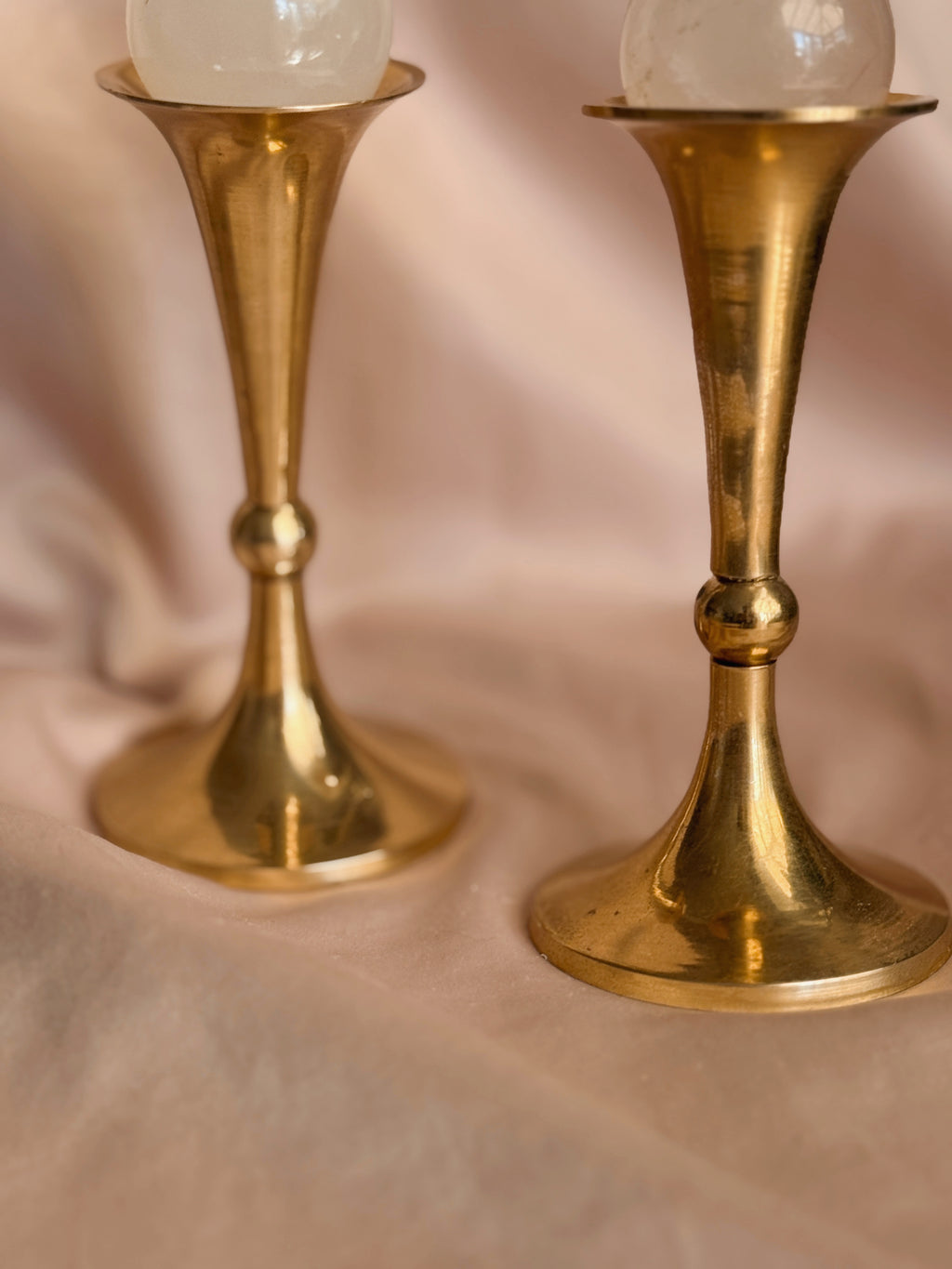Vintage Brass Pair of Candlestick Holders