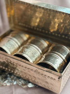 Vintage Brass Boxed Napkin Rings