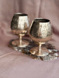 Vintage Pair of Brass Goblets