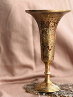 Vintage Large Brass + Enamel Vase