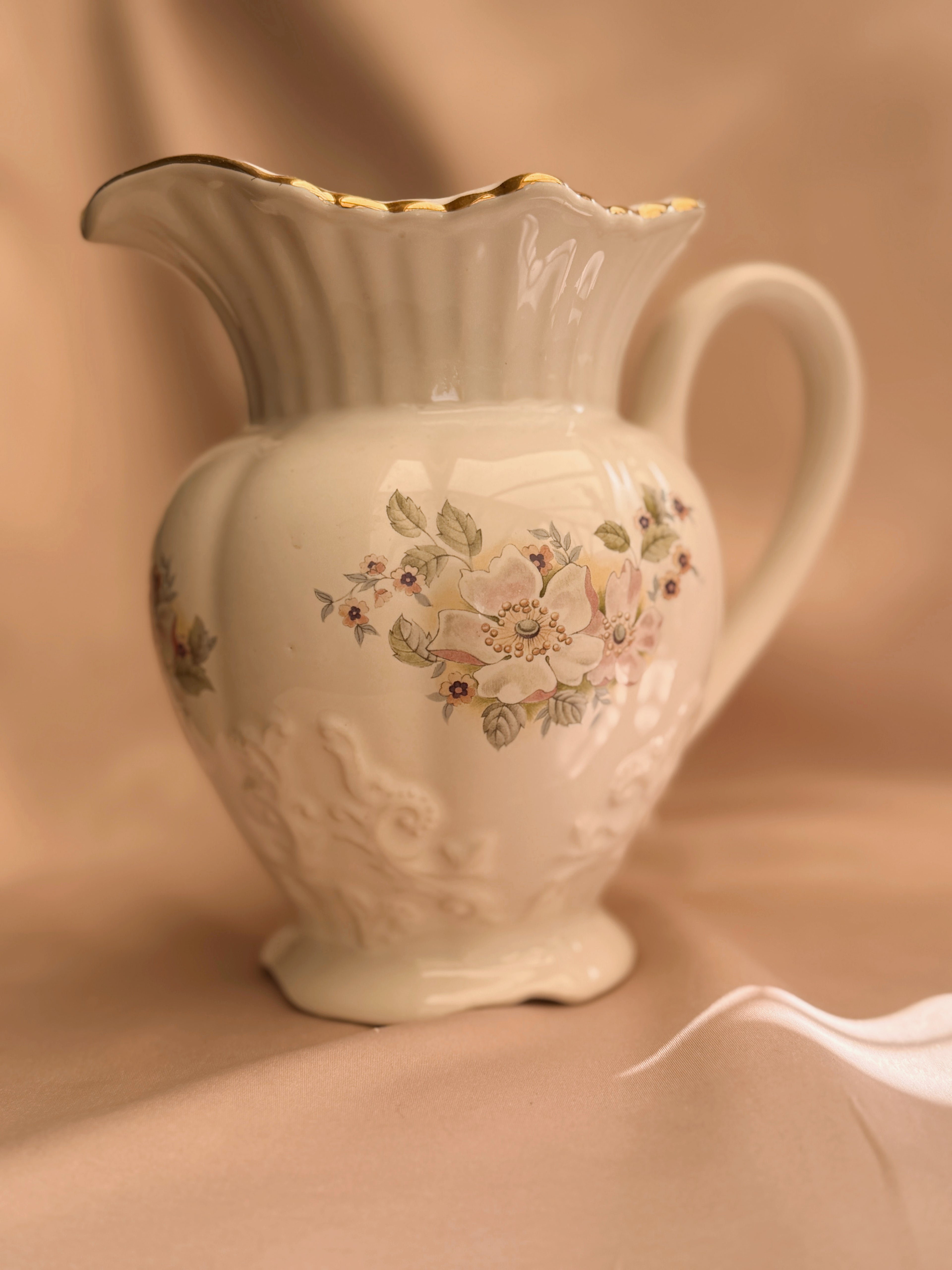 Vintage Ceramic Floral Large Jug