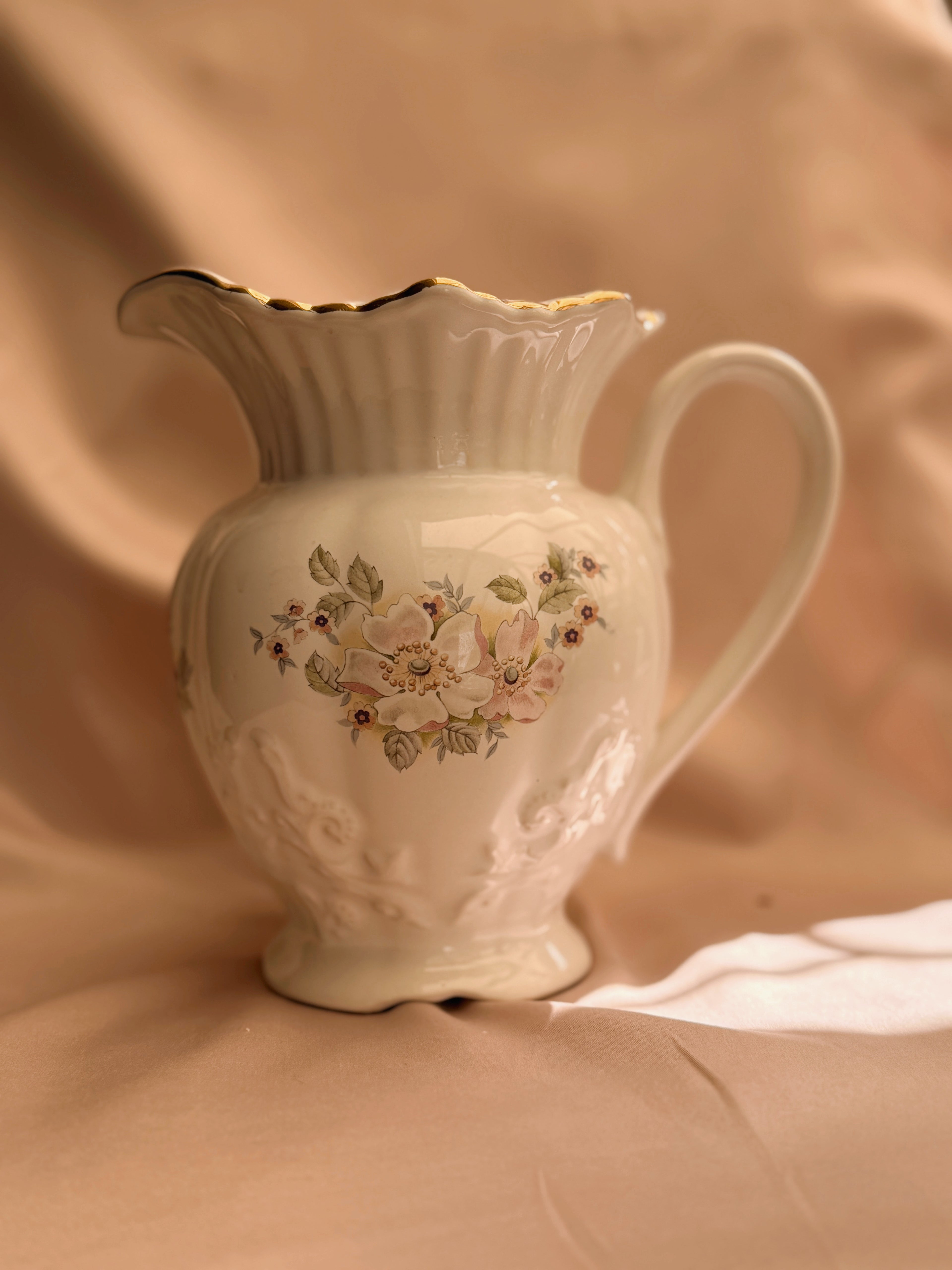 Vintage Ceramic Floral Large Jug